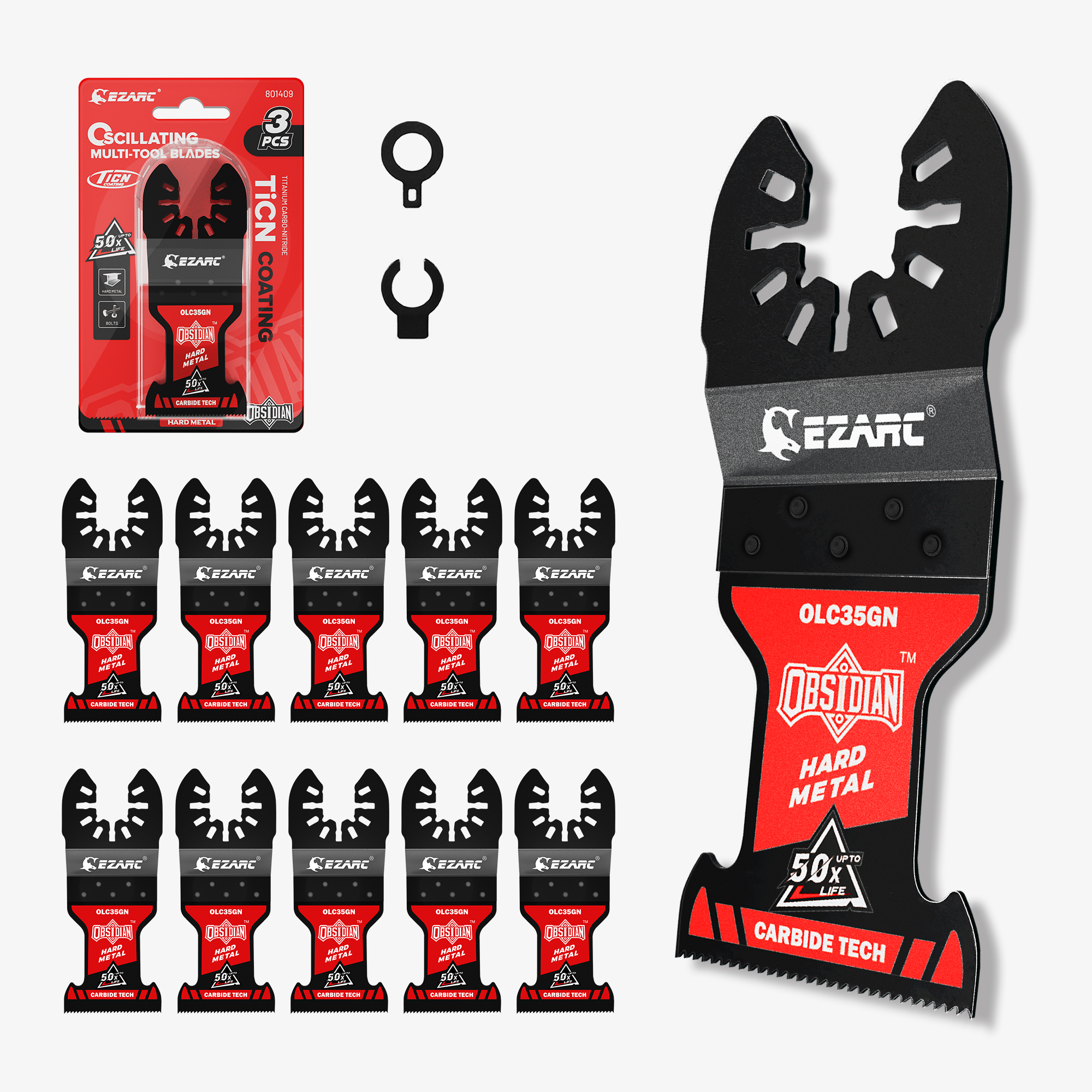 EZARC Obsidian Carbide Oscillating Saw Blades for Hard Metal, Nails, Bolts and Screws(3pcs) - EZARC Tools