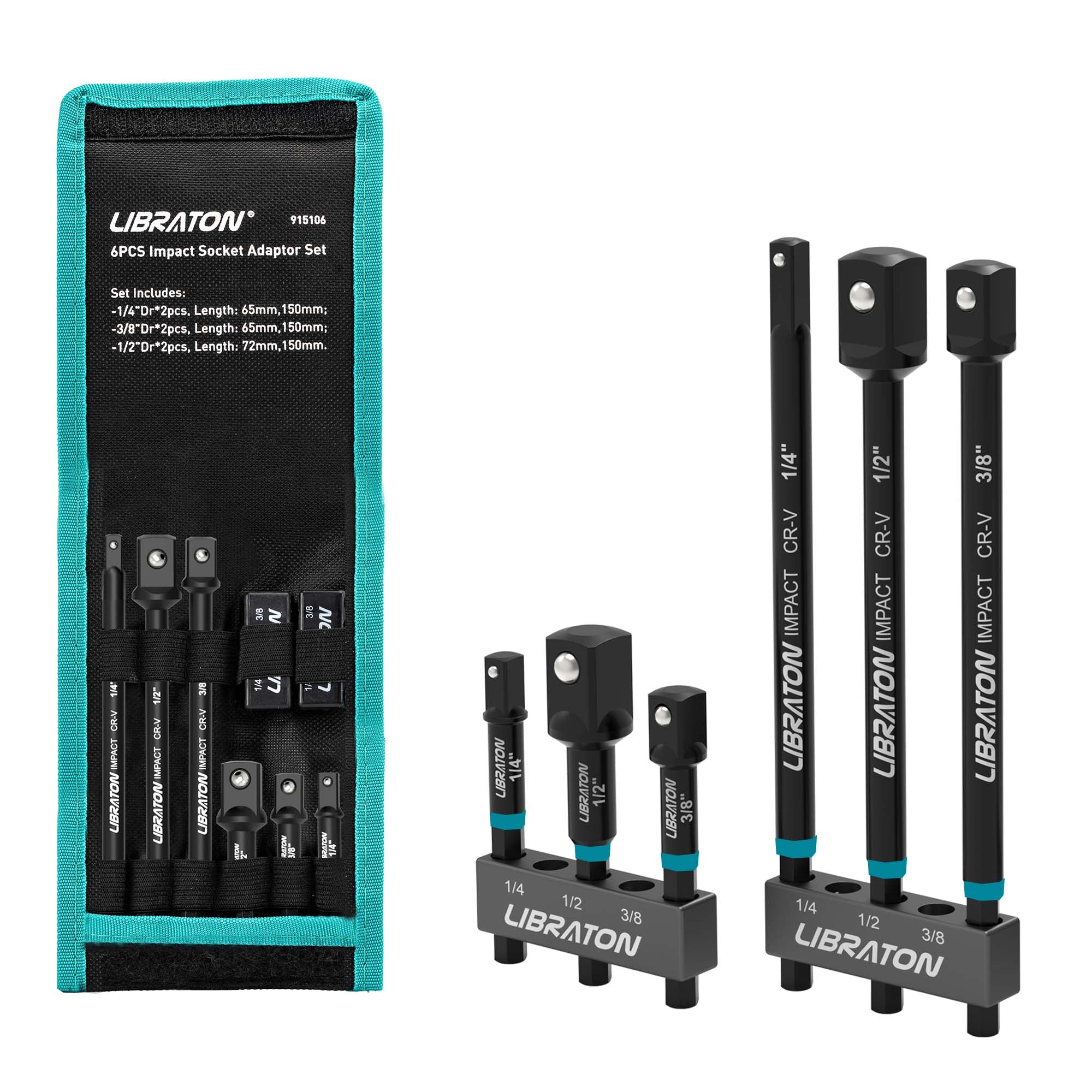 Libraton Impact Grade Socket Adapter Set, 3" 6" 12", Drill Socket Adapter Extension