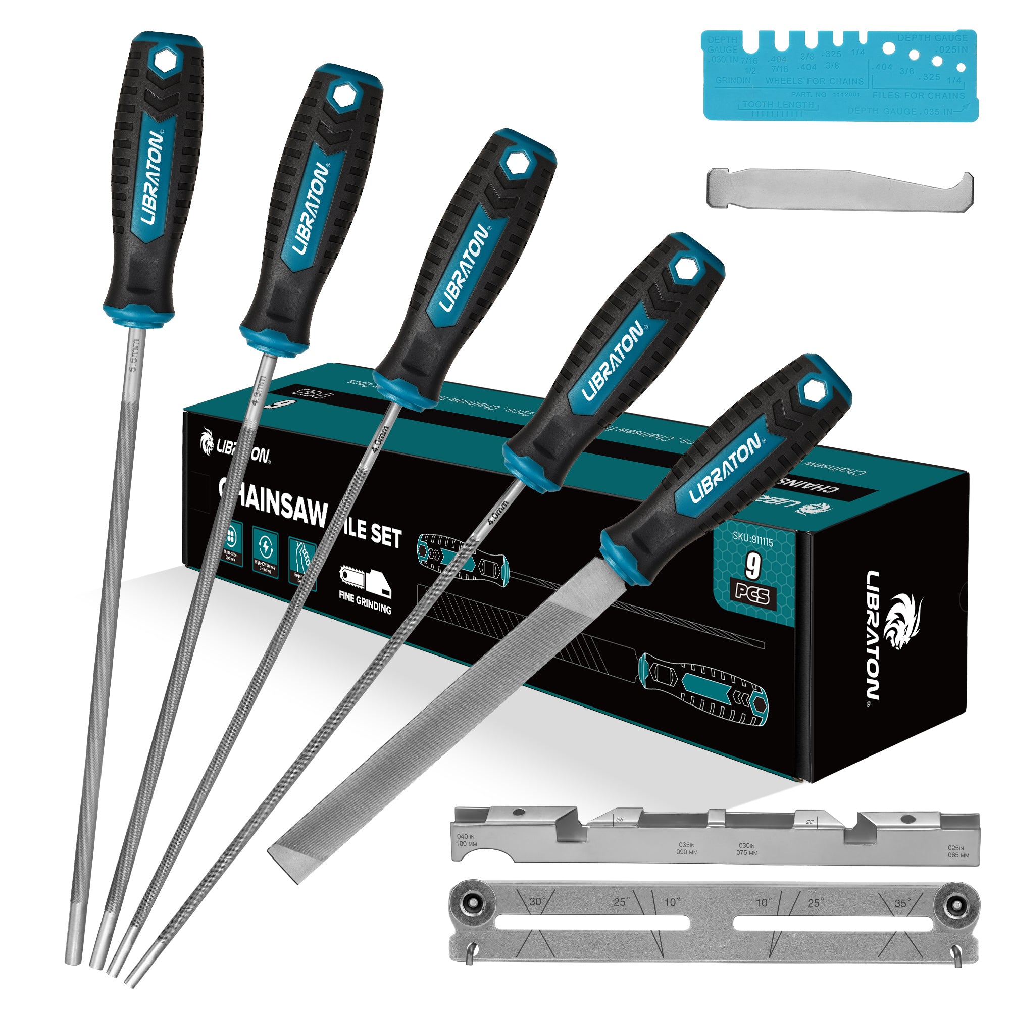 Libraton Professional Chainsaw Sharpener File Kit with Depth Gauge