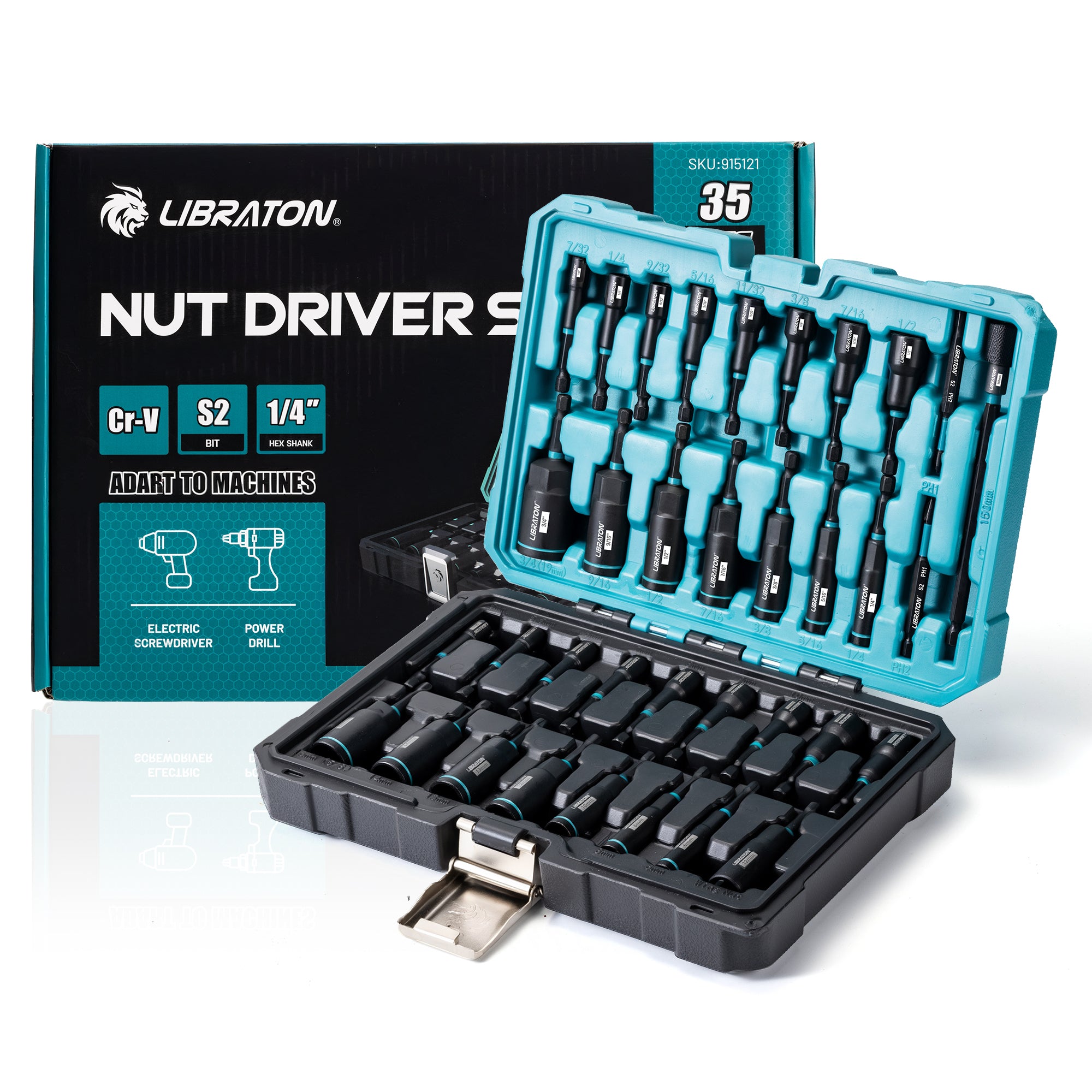 LIBRATON 35-Piece Magnetic Nut Driver Bit Set