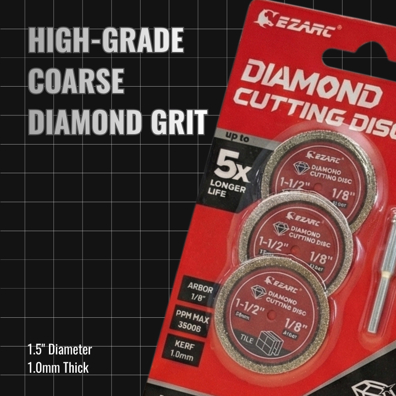 EZARC 1.5" Diamond Cutting Discs for Tile, Glass & Ceramic (3pcs)