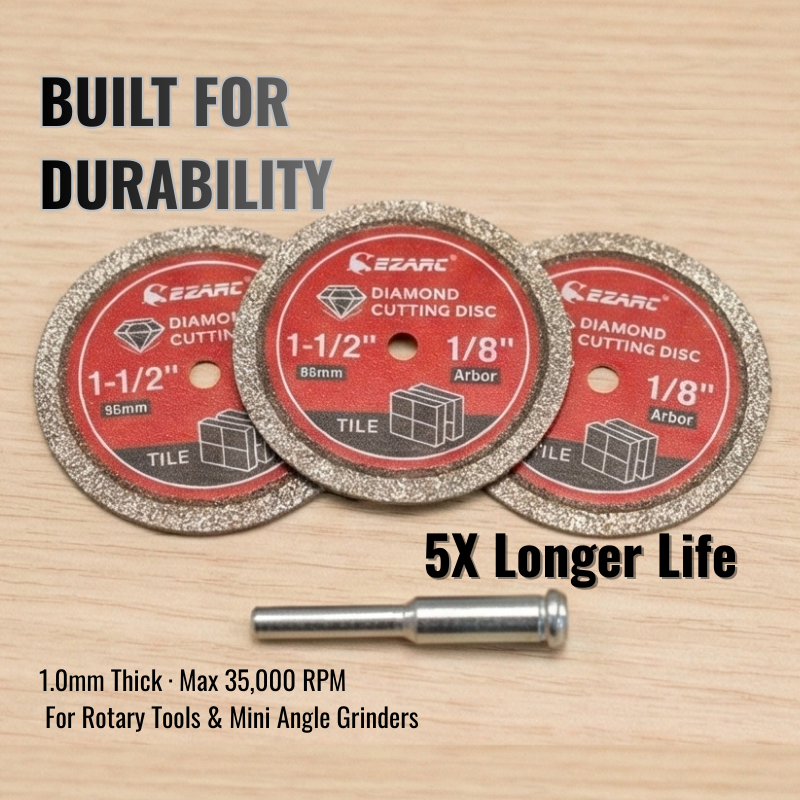EZARC 1.5" Diamond Cutting Discs for Tile, Glass & Ceramic (3pcs)