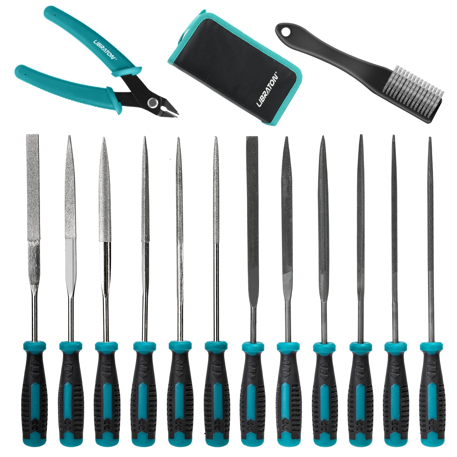 Libraton 14PCS Precision Needle File & Wire Cutter Set