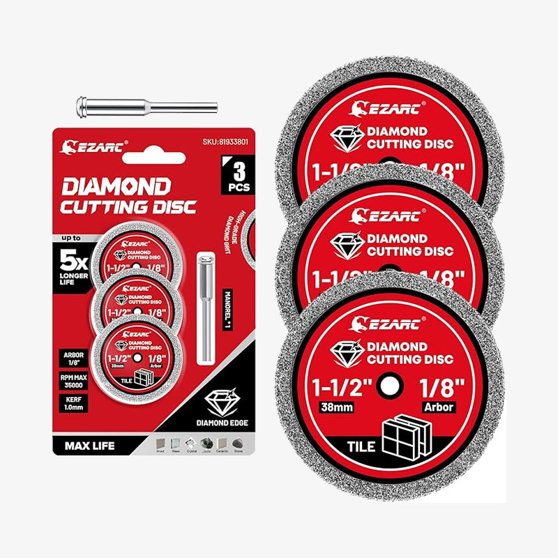 1-1/2 Inch Diamond Cutoff Wheel 4-Pack, Tile & Glass Cutting Disc for Rotary Tools