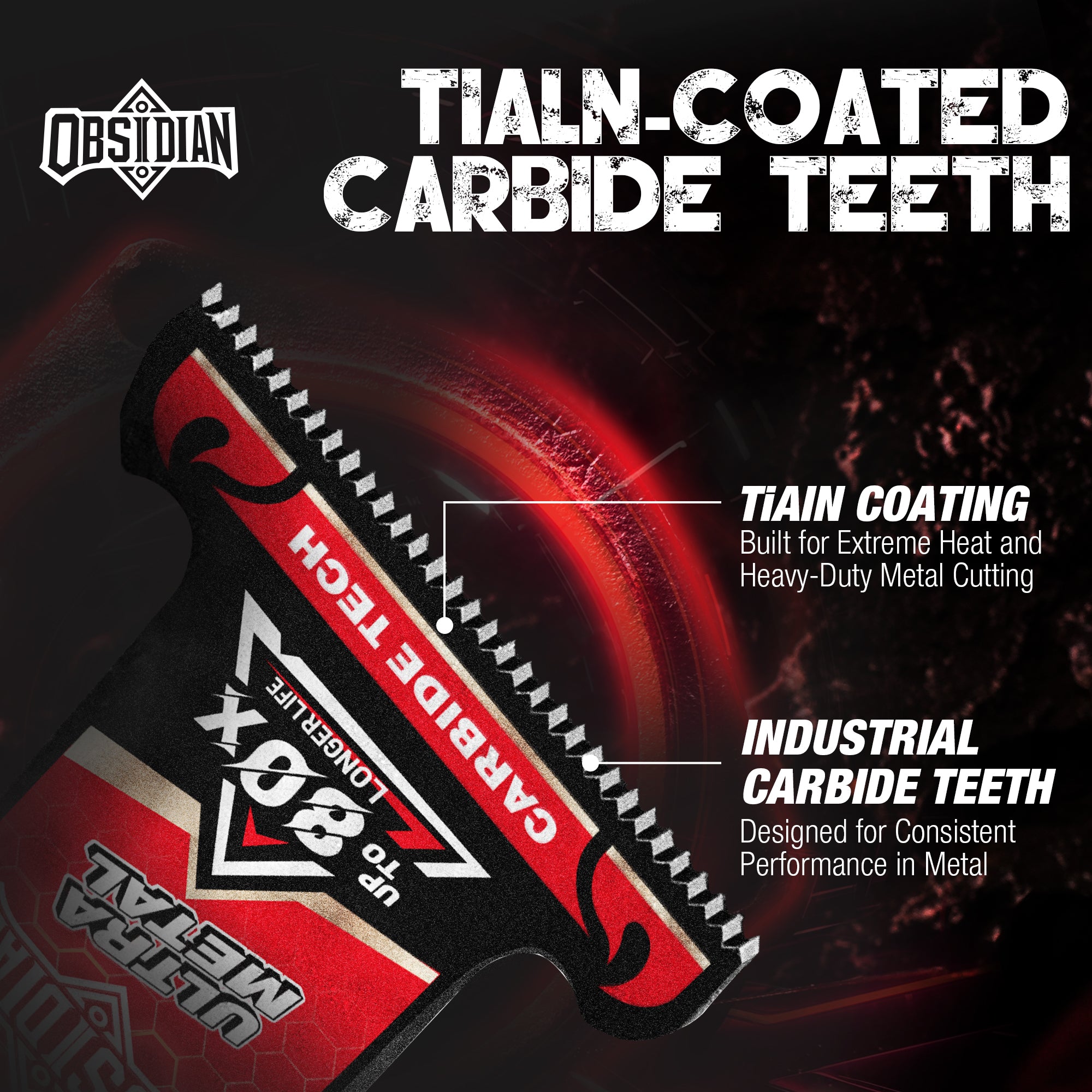 EZARC Gen 4 Obsidian Carbide Oscillating Saw Blades for Hard Metal, Nails, Bolts, Screws