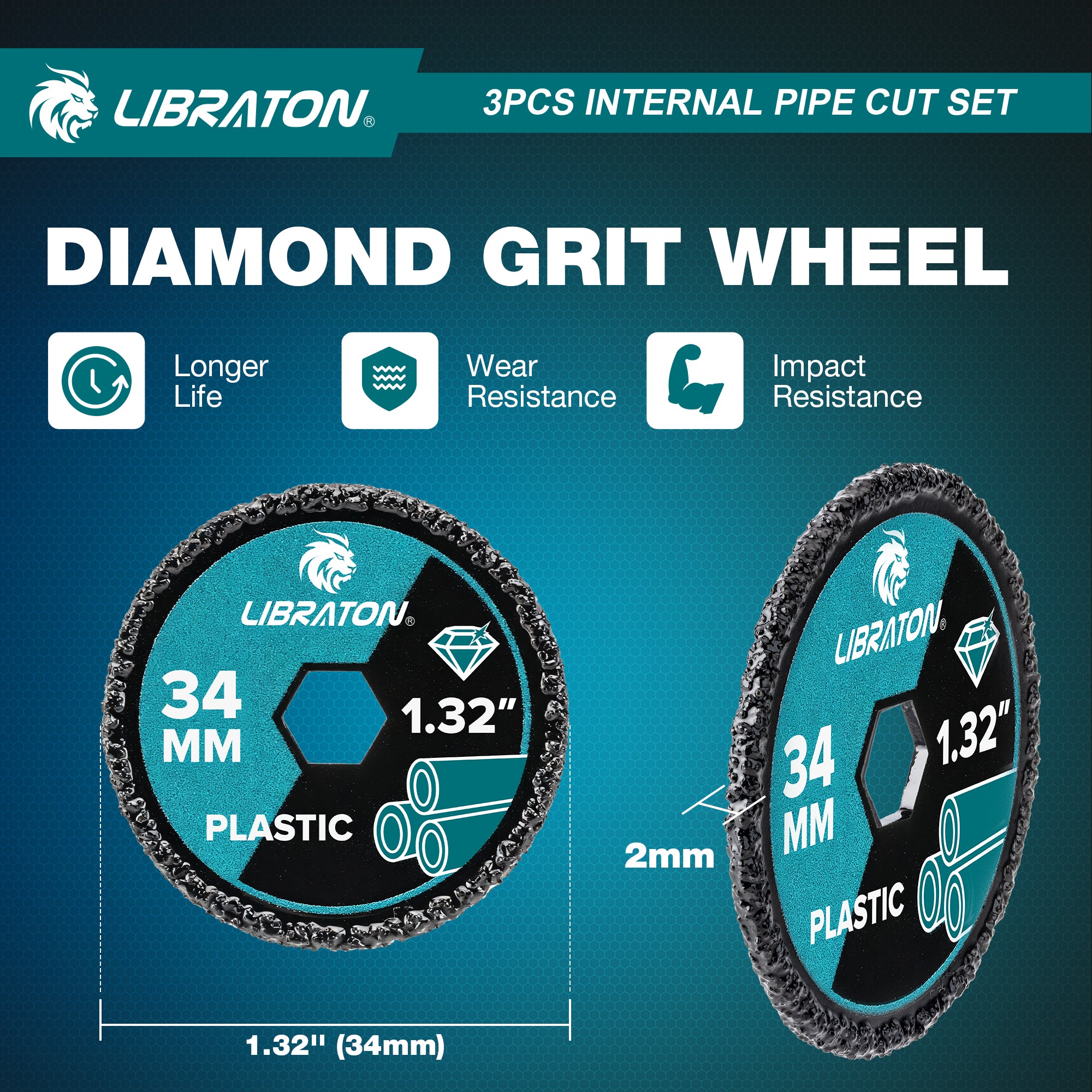 Libraton Inside Pipe Cutter for PVC, Internal Plumbing Tool Kit with Deburring Tool