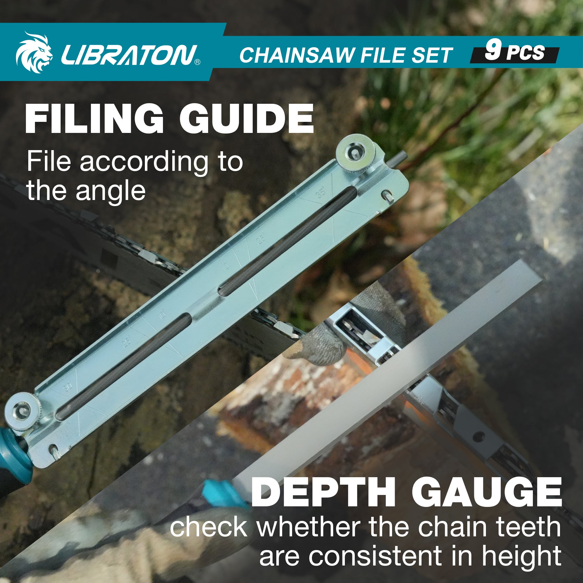 Libraton Professional Chainsaw Sharpener File Kit with Depth Gauge