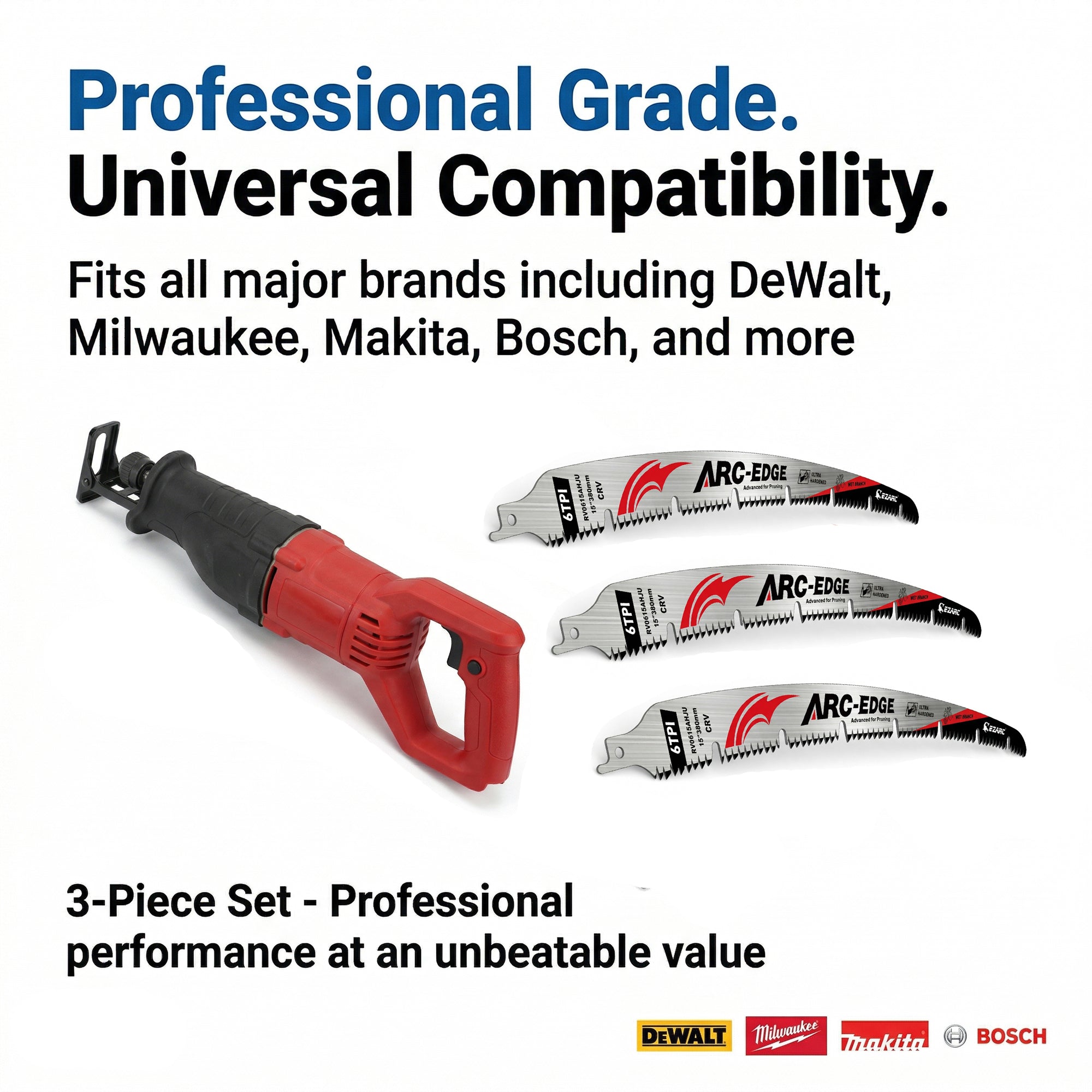 Tree Trimming/Wood Cutting – ProCut U-Groove Arc Edge Pruning Reciprocating Saw Blade