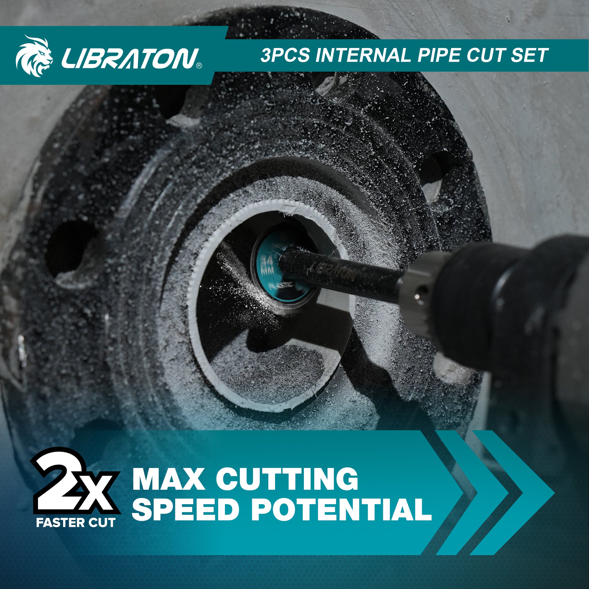 Libraton Inside Pipe Cutter for PVC, Internal Plumbing Tool Kit with Deburring Tool