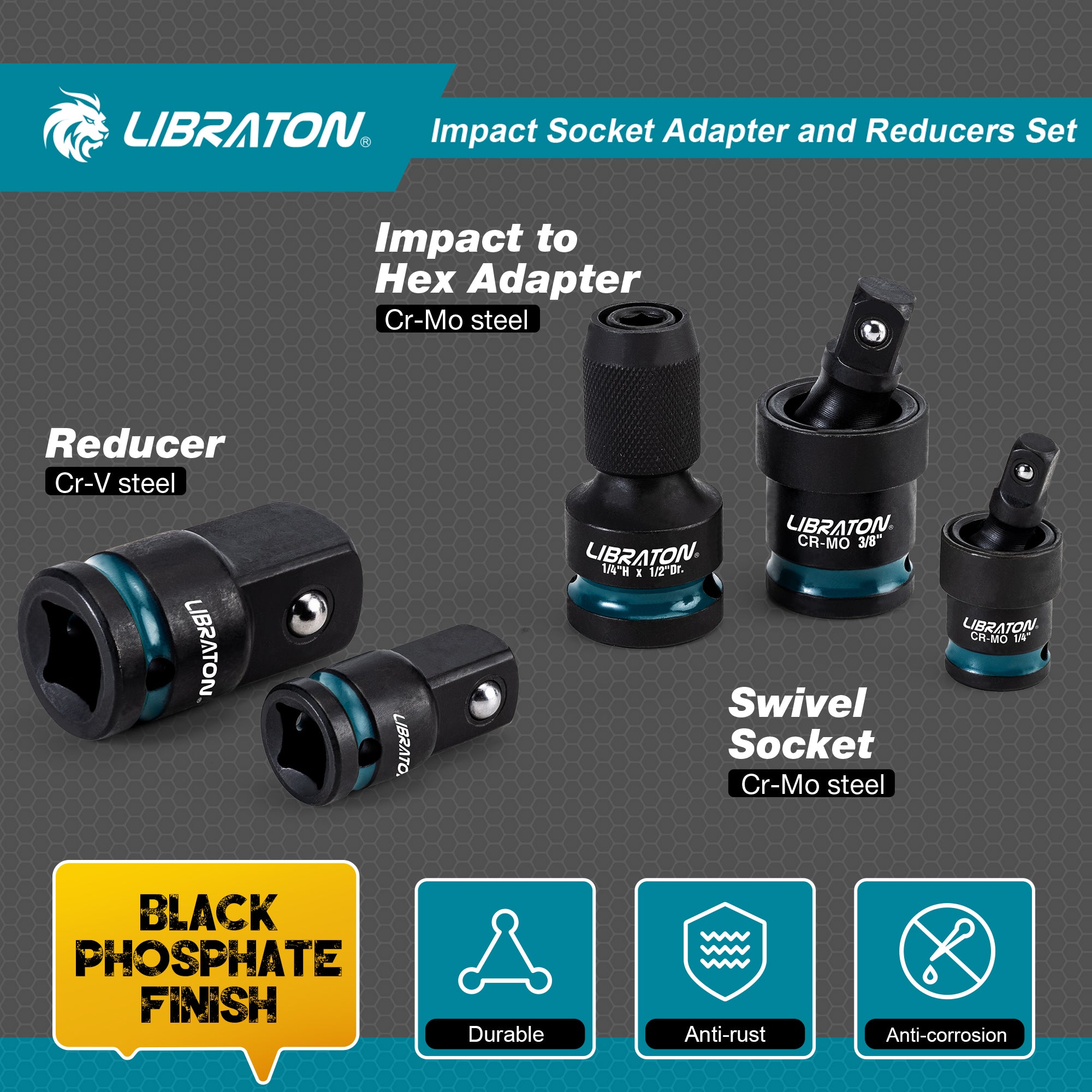 LIBRATON Rivet Gun Kit – Heavy Duty Hand Riveter with 80 Rivets & 4 Drill Bits