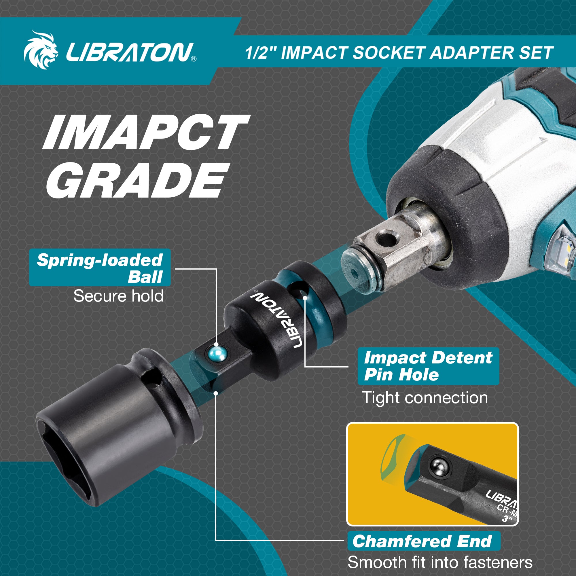 LIBRATON 7PCS Impact Socket Adapter Set