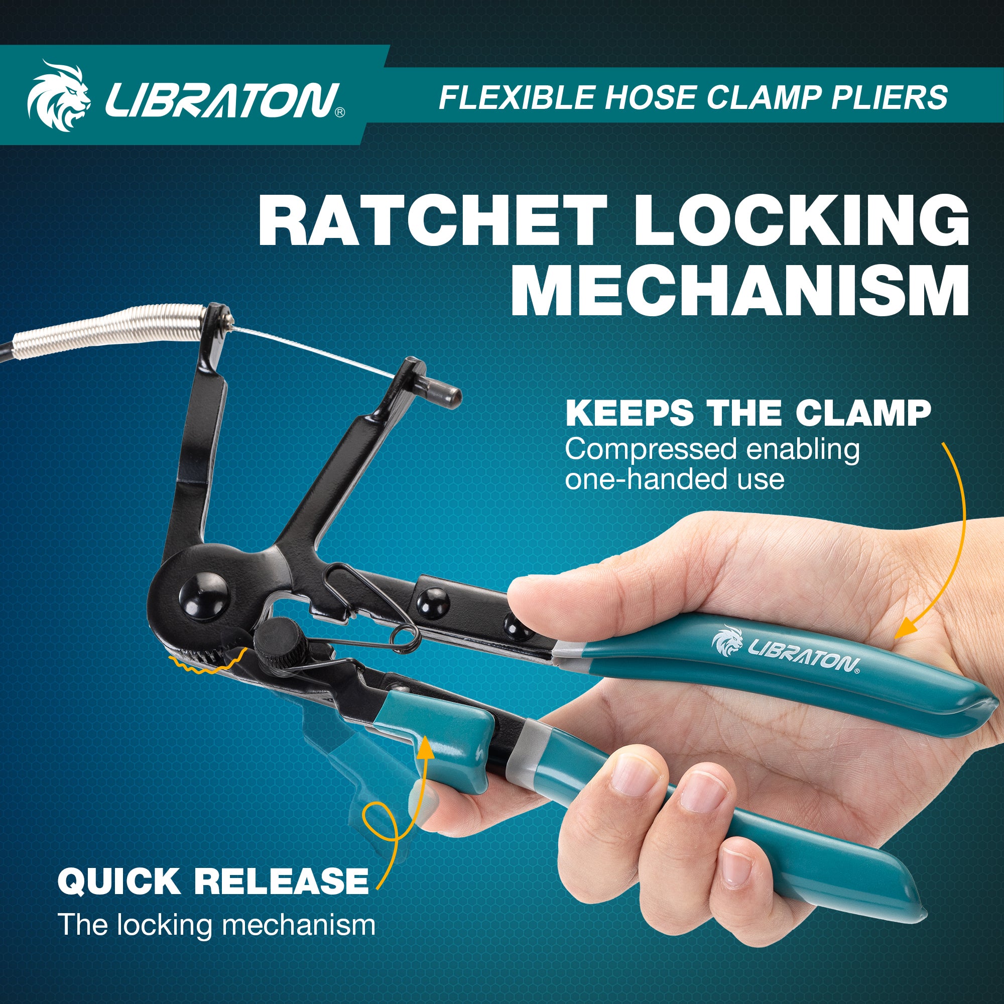 LIBRATON Flexible Hose Clamp Pliers, 27.5" Radiator Hose Clamp Pliers