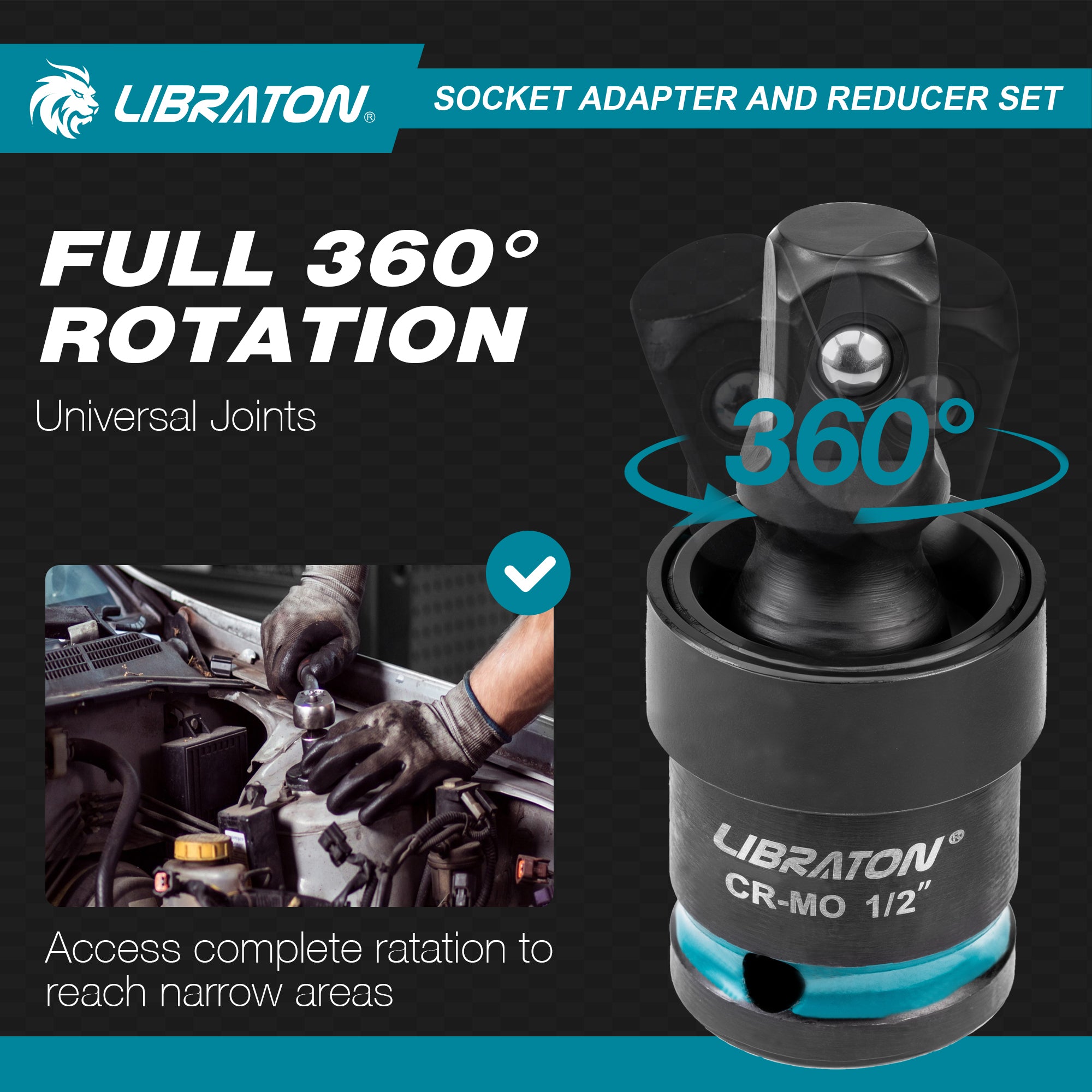 LIBRATON 20PCS Socket Adapter & Reducer Set