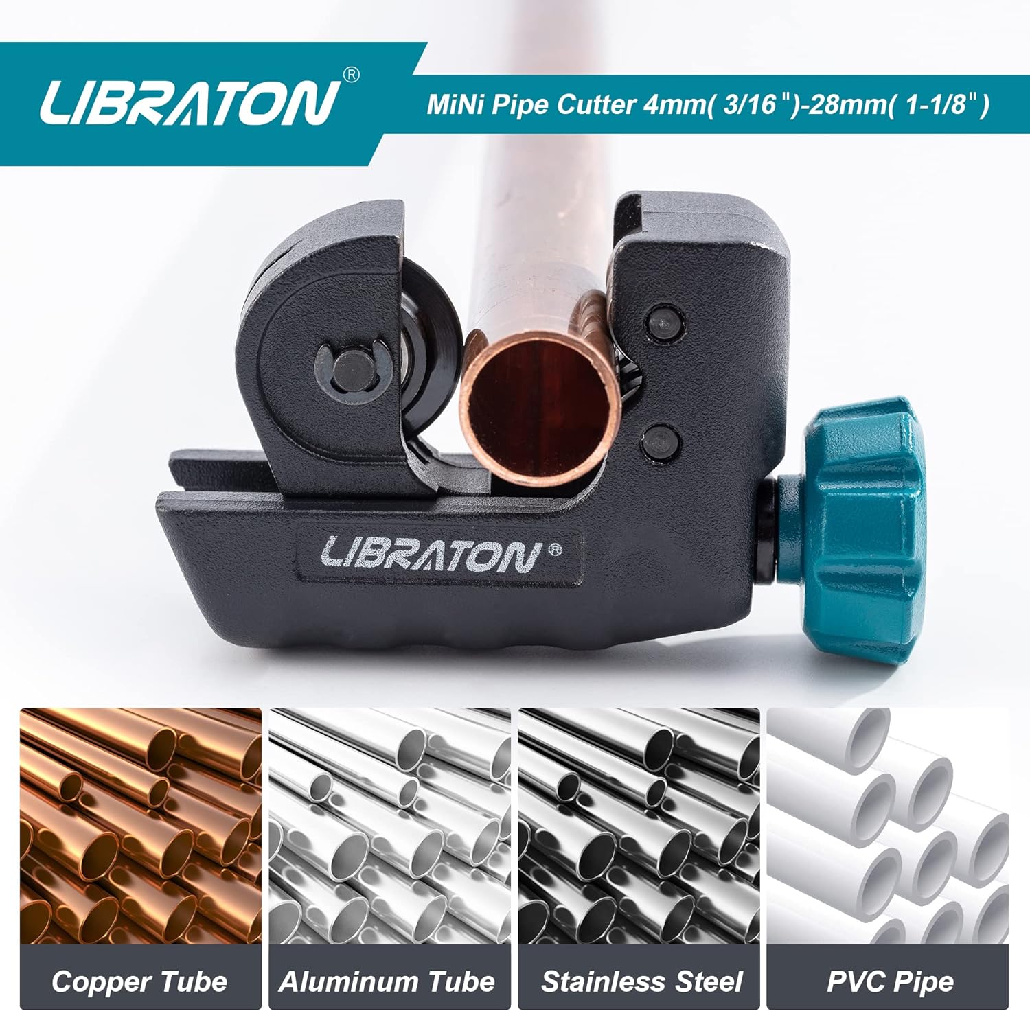 Libraton Mini Tubing Cutter 3/16"–1-1/8" with Deburrer