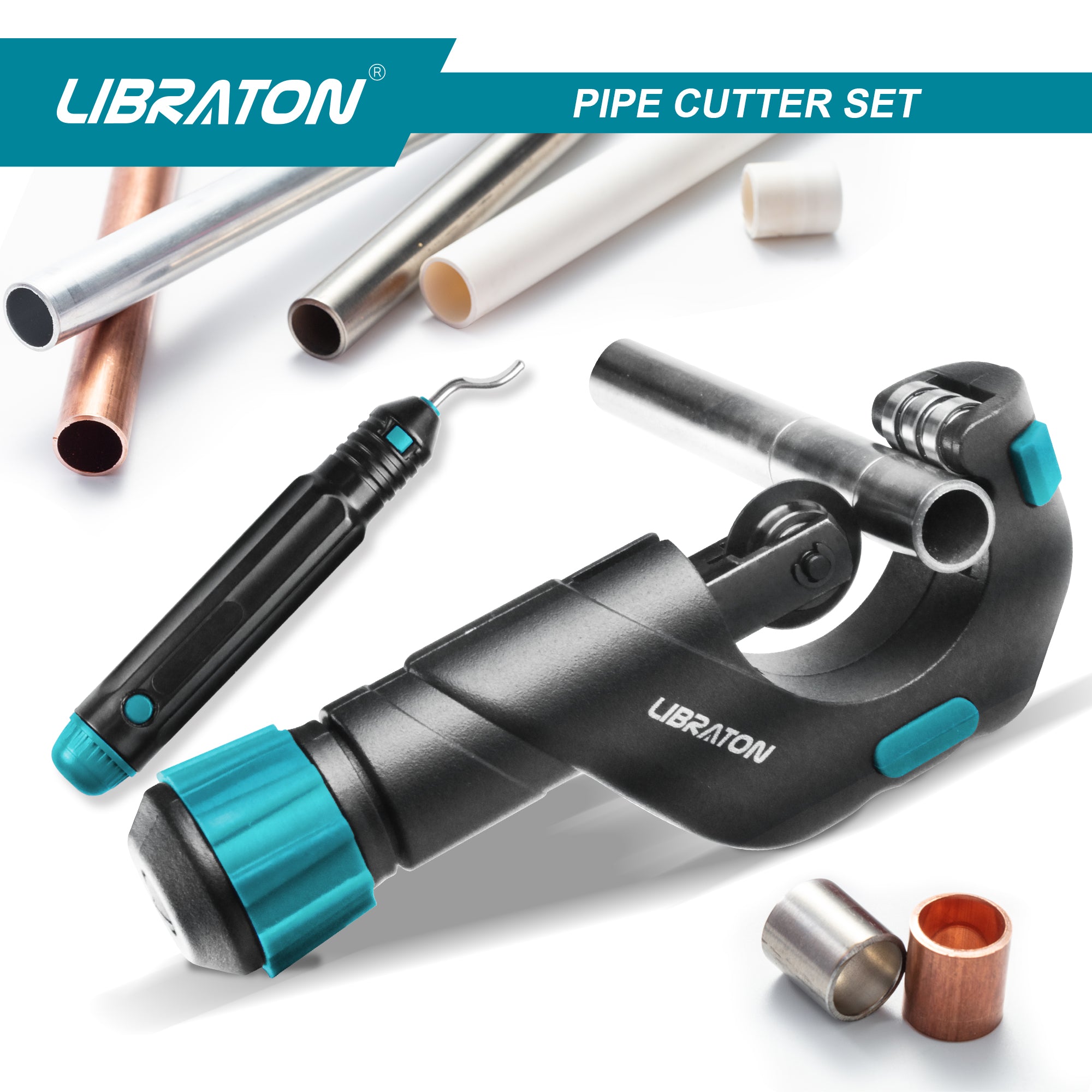 Libraton Pipe Cutter – 3/16"–2", Copper & Thin Steel, with Deburrer
