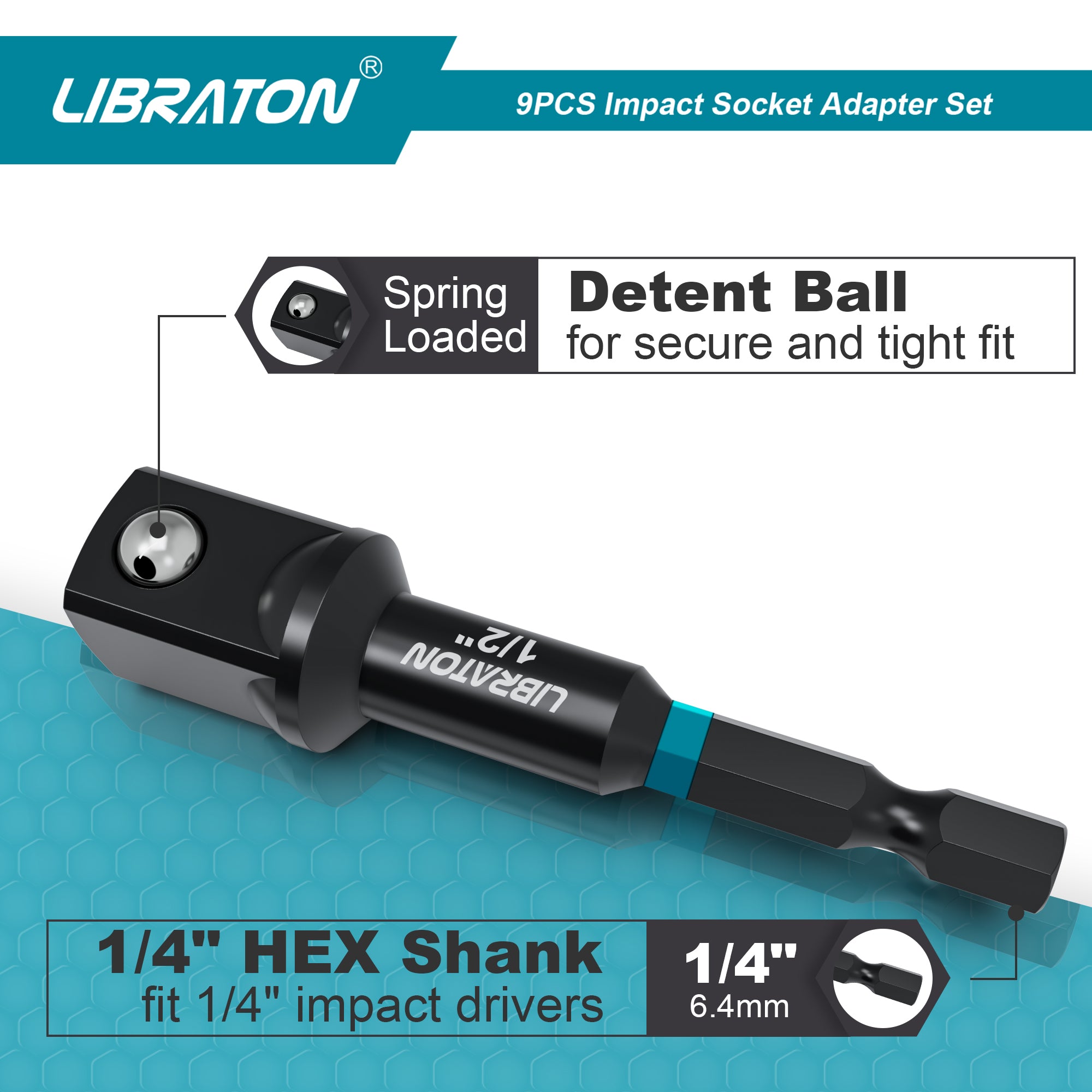 Libraton Impact Grade Socket Adapter Set, 3" 6" 12", Drill Socket Adapter Extension