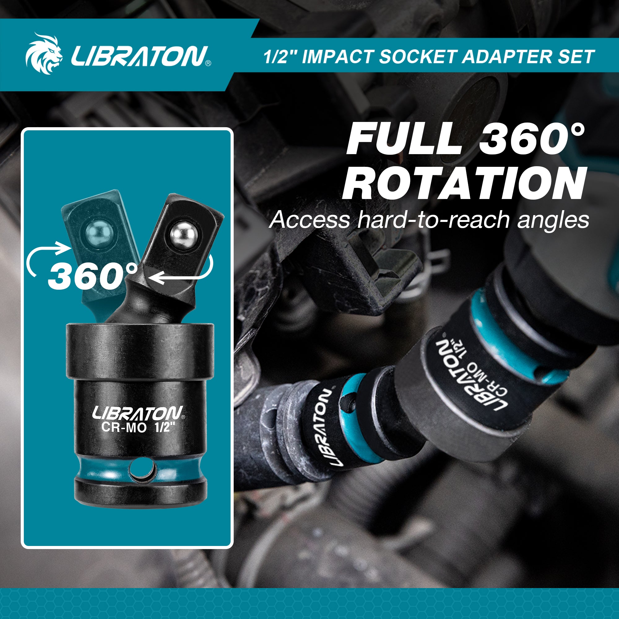 LIBRATON 7PCS Impact Socket Adapter Set