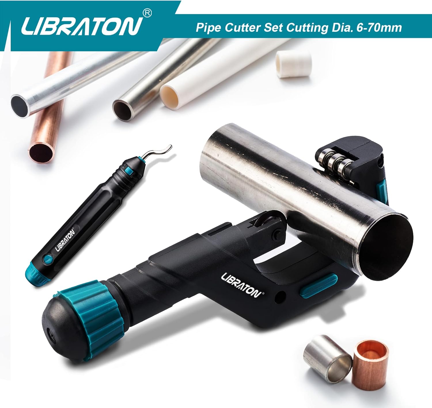 Libraton Copper Tube Cutter – 1/4"–2-3/4", Heavy-Duty, with Deburrer
