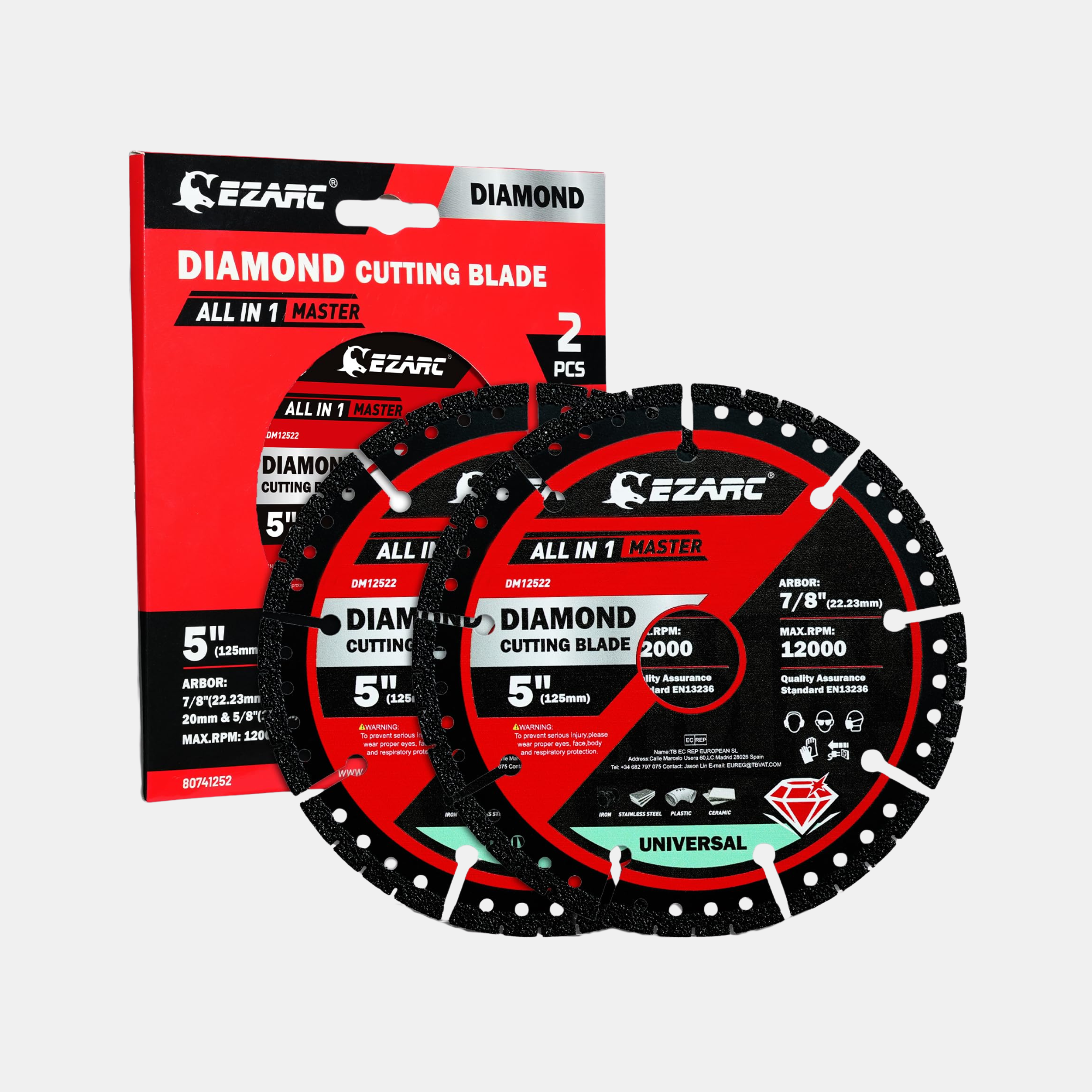 Multi-Purpose Diamond Saw Blades 2 Pack, Indestructible diamond cutting wheel for metal, tile, concrete