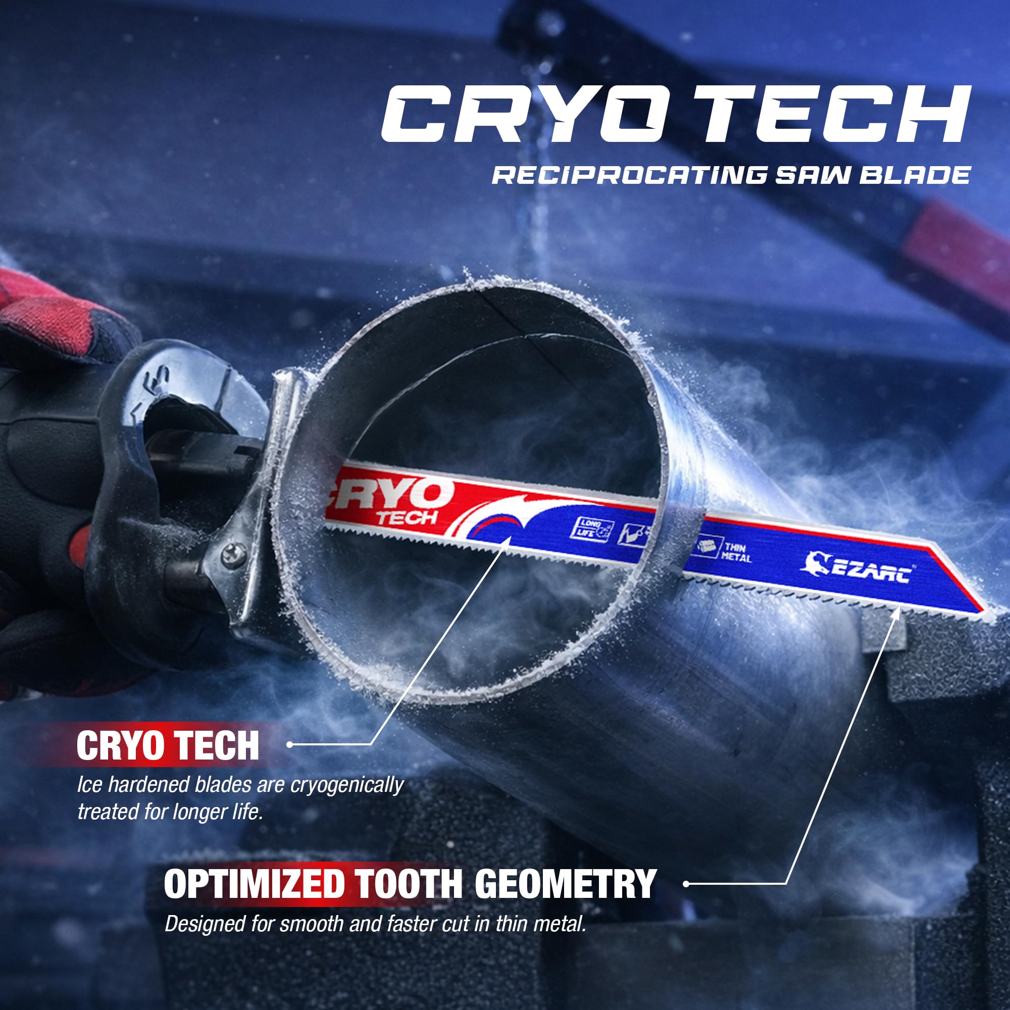 Metal Cutting - Bi-Metal Cryo Tech Sabre, 6/9in, 14/18 TPI Reciprocating Saw Blade