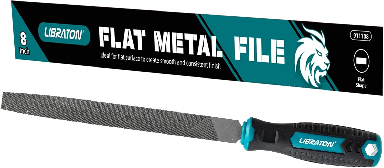 Libraton 8-Inch Professional Flat Metal File, T12 High-Carbon Steel