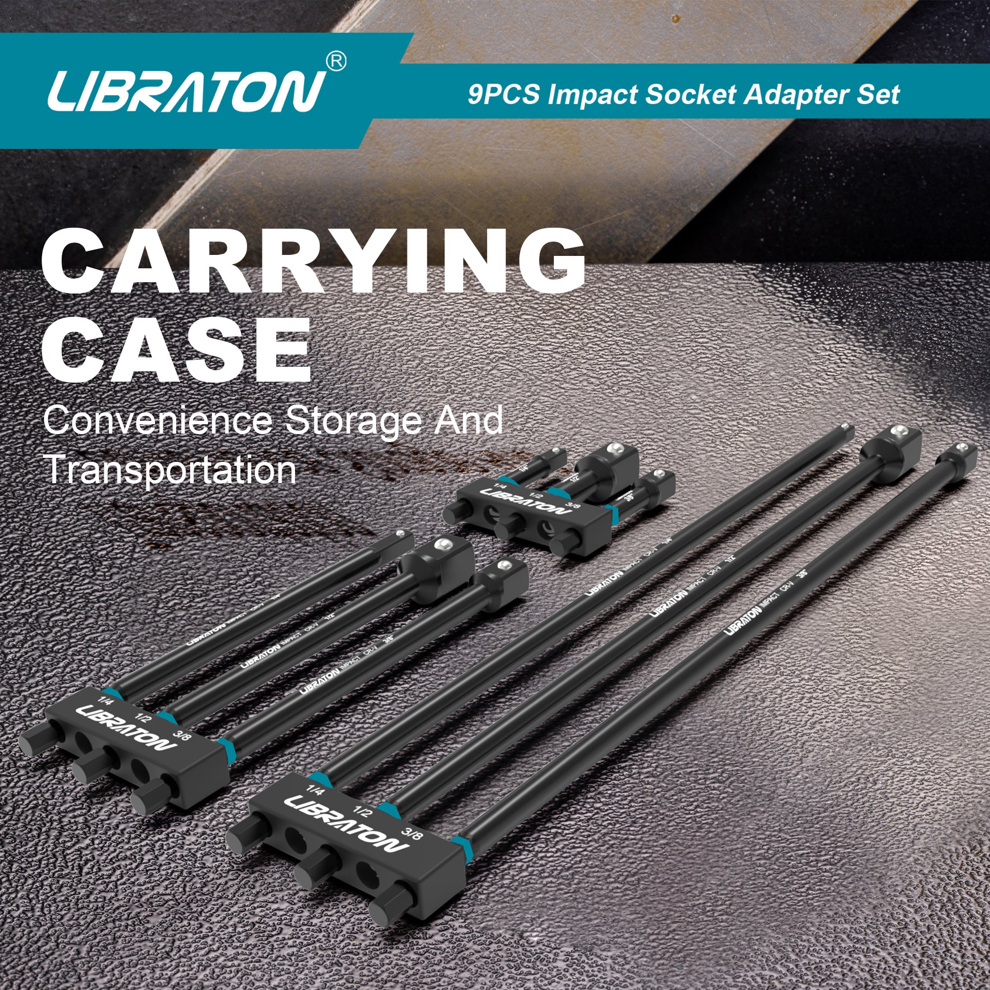 Libraton Impact Grade Socket Adapter Set, 3" 6" 12", Drill Socket Adapter Extension