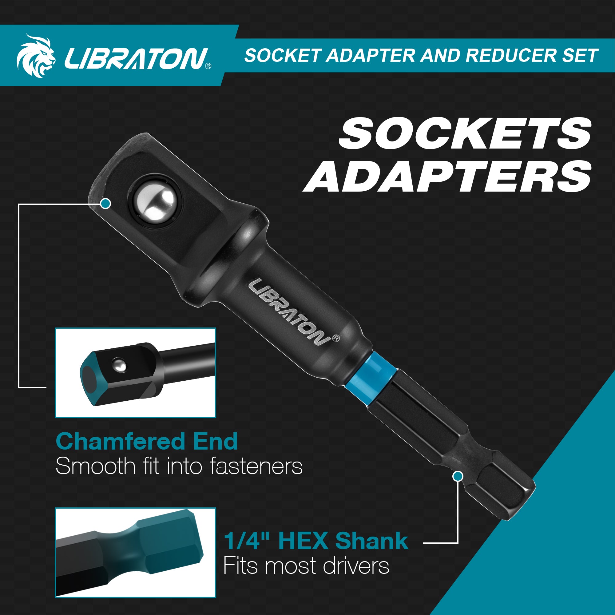 LIBRATON 20PCS Socket Adapter & Reducer Set