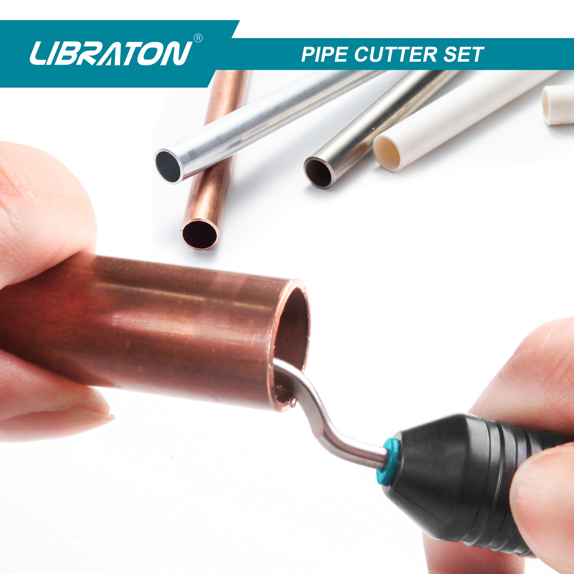 Libraton Pipe Cutter – 3/16"–2", Copper & Thin Steel, with Deburrer