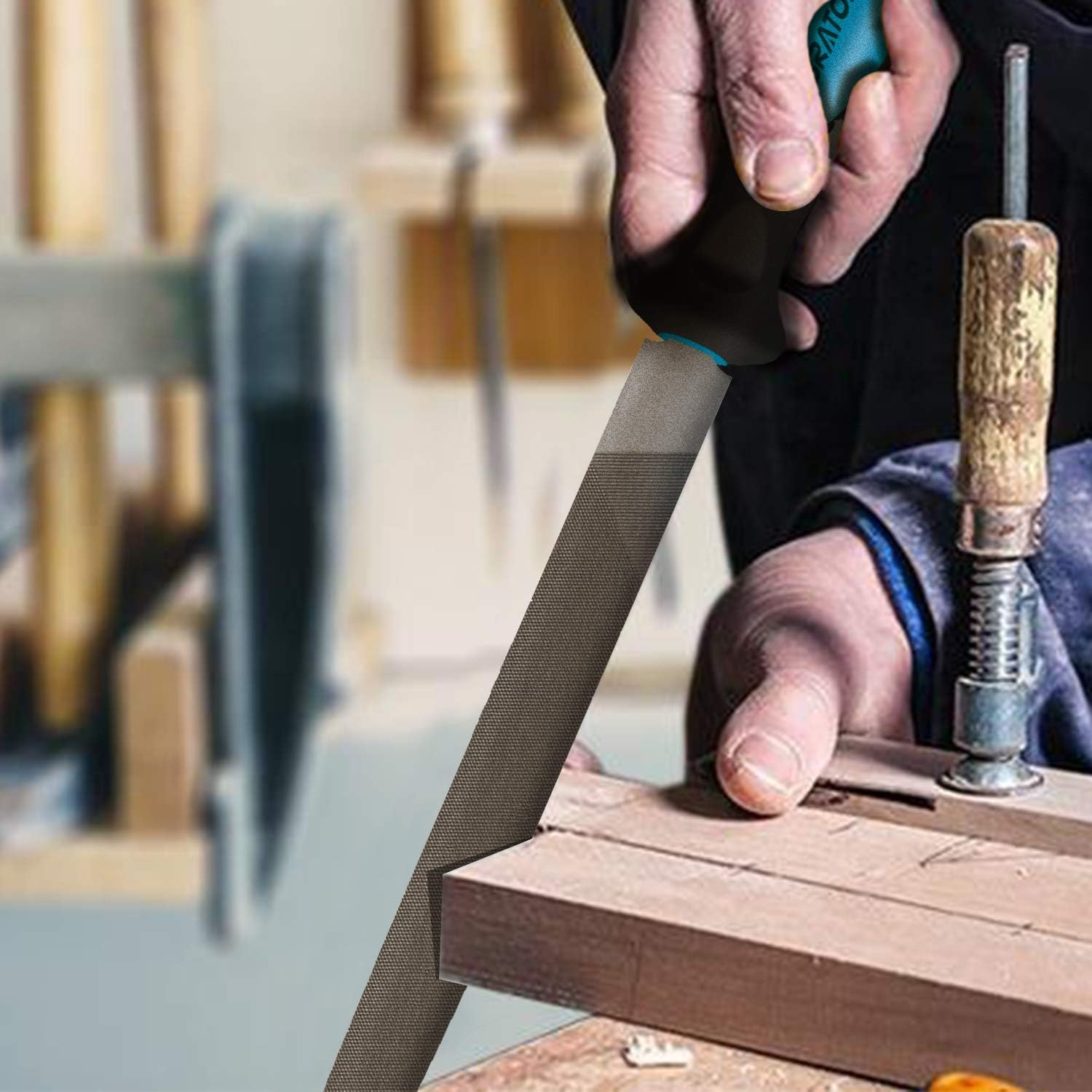 LIBRATON Metal Files - 9pc Set, Needle, Flat, Round, Half-Round Files for Metal & Woodworking