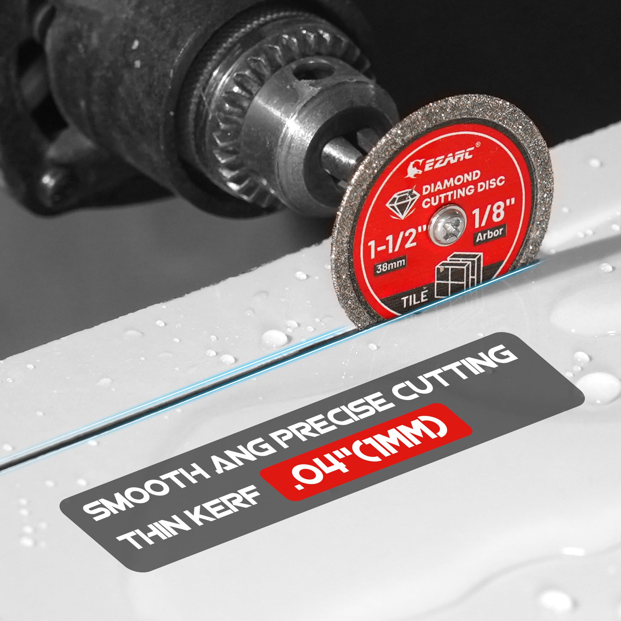 1-1/2 Inch Diamond Cutoff Wheel 4-Pack, Tile & Glass Cutting Disc for Rotary Tools