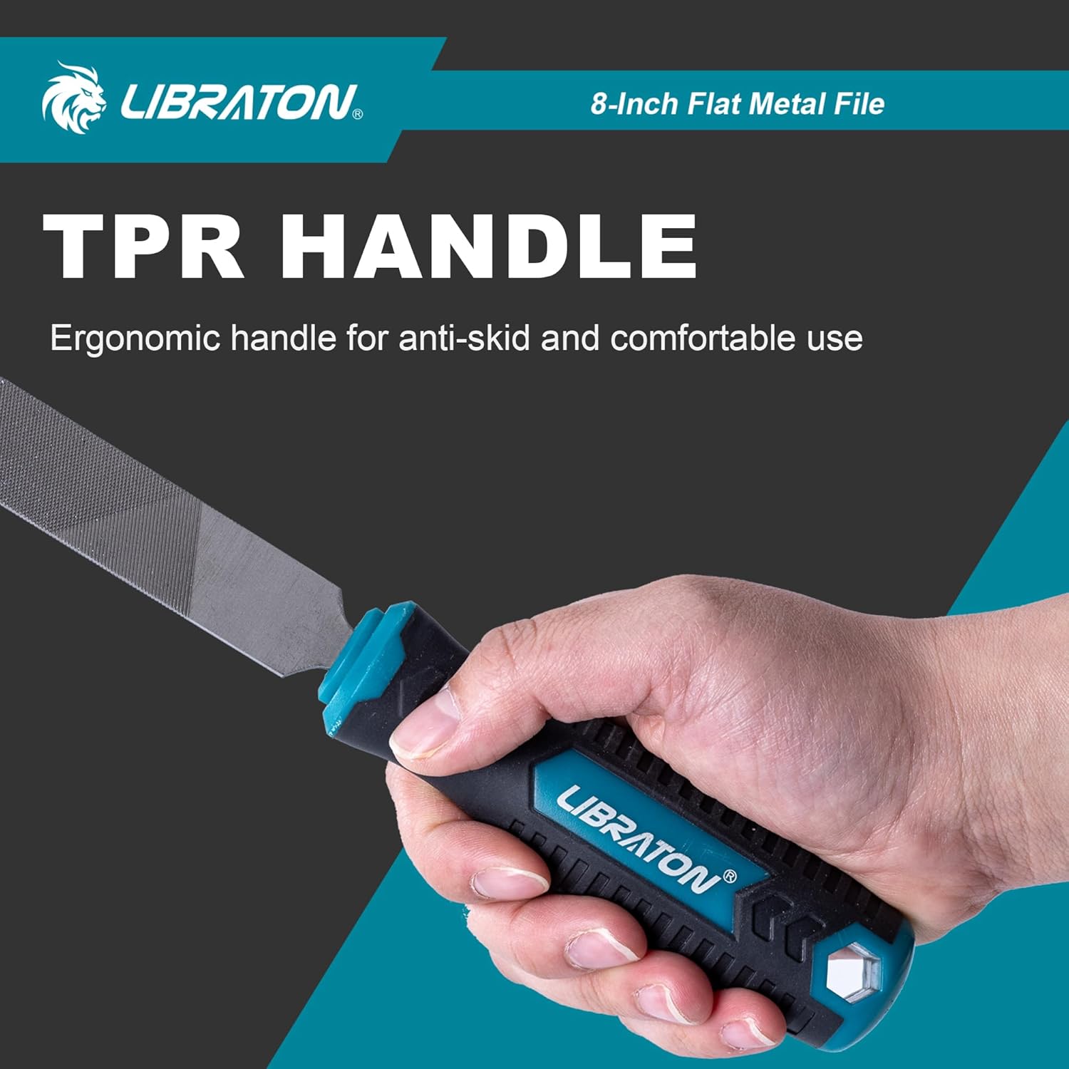 Libraton 8-Inch Professional Flat Metal File, T12 High-Carbon Steel