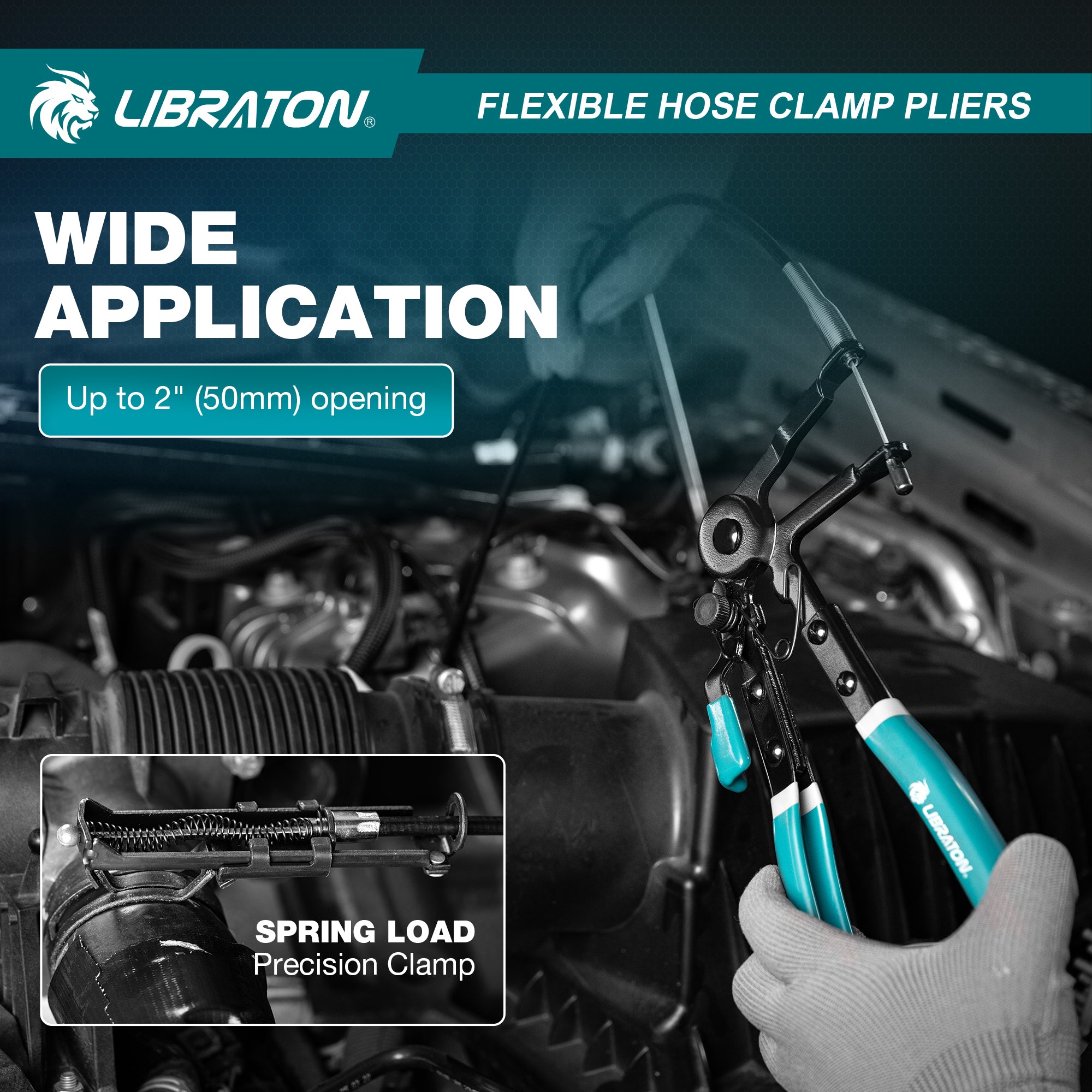 LIBRATON Flexible Hose Clamp Pliers, 27.5" Radiator Hose Clamp Pliers