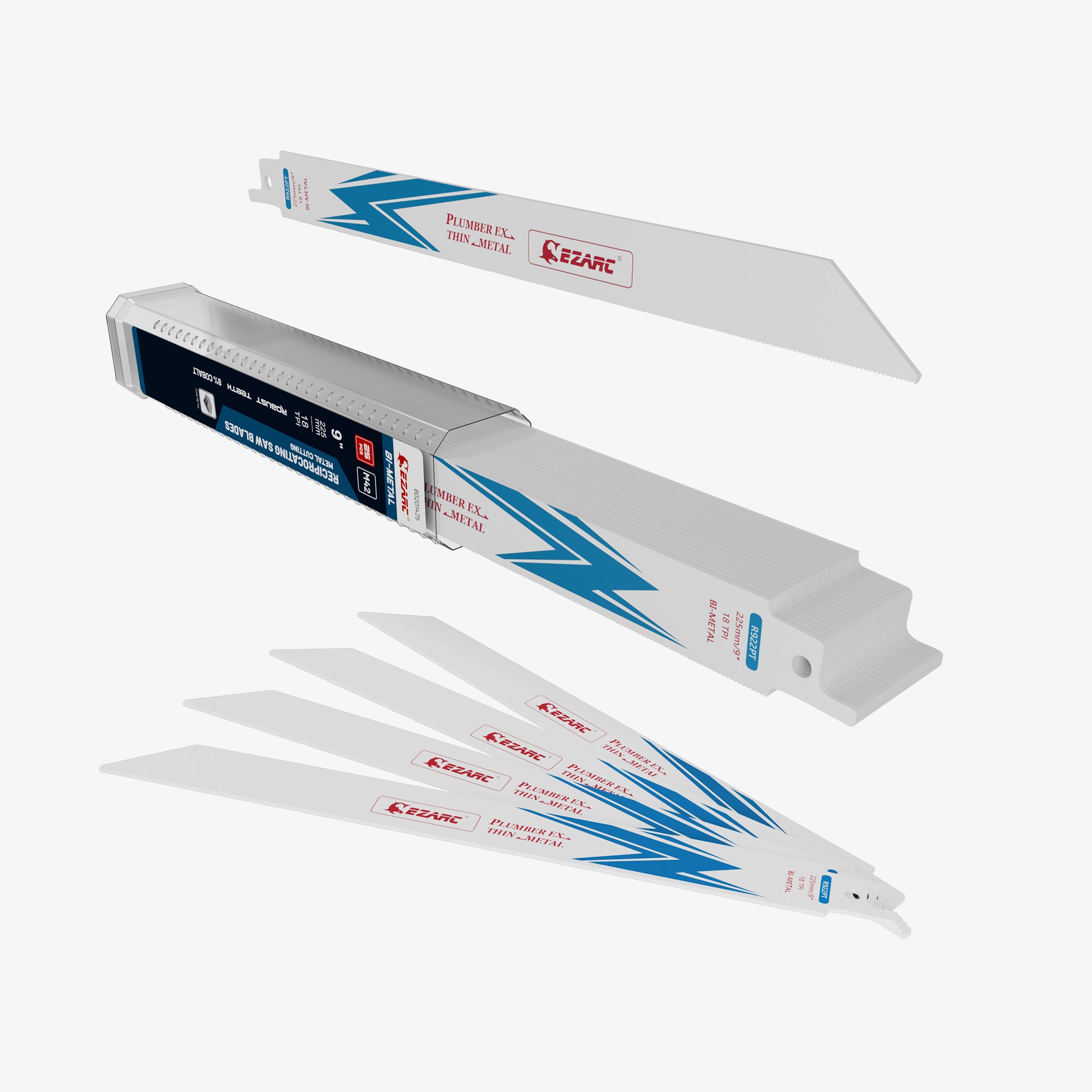 18TPI,6/9 in. Bi-Metal Reciprocating Saw Blade For Thin Metal Cutting - EZARC Tools