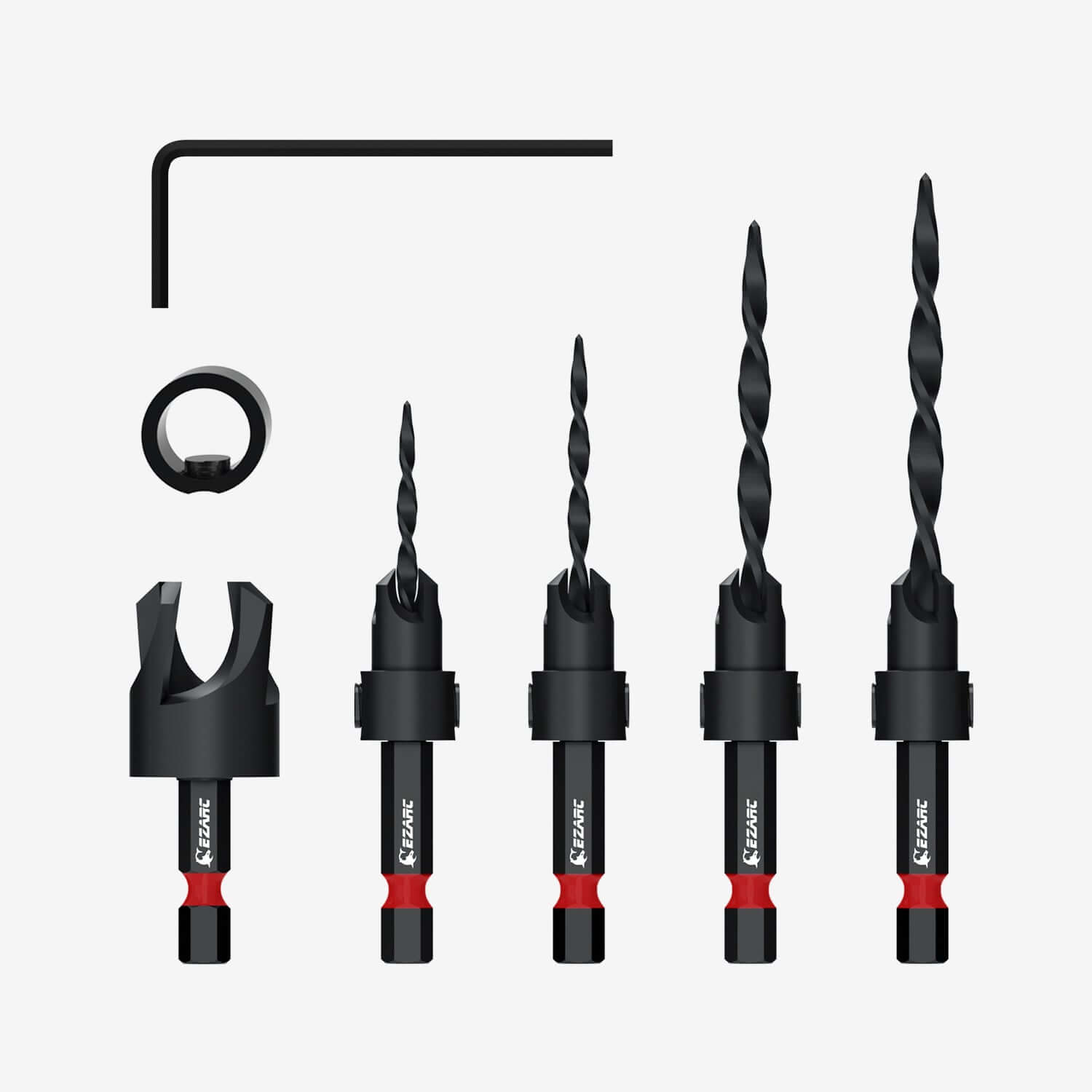 Wood Countersink Drill Bit Set With 1/4" Hex Shank