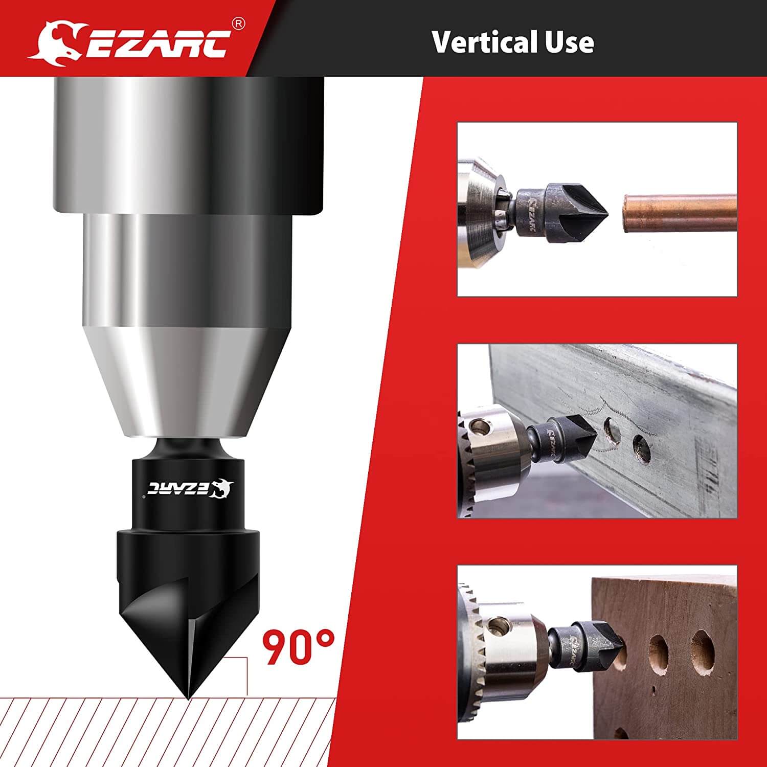 External Rotary Deburring Chamfer & Internal Countersink Chamfer Tool with 1/4