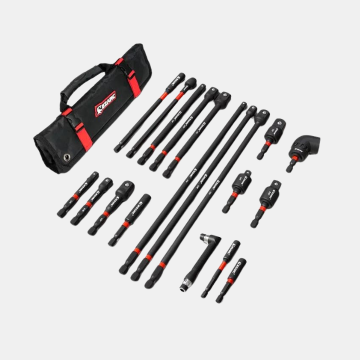 19PCS Impact Socket Adapter Set for Automotive Repair, include Oxford roll pouch