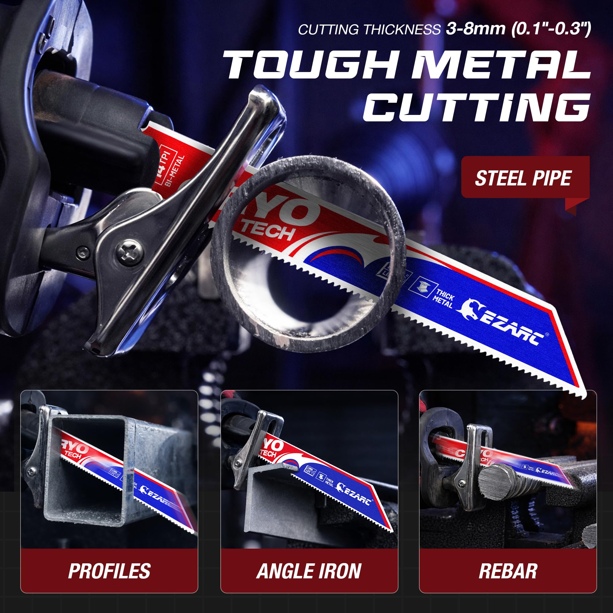 Metal Cutting - Cryo Tech Sabre Bi-Metal, 6/9 in, 14 TPI Reciprocating Saw Blade