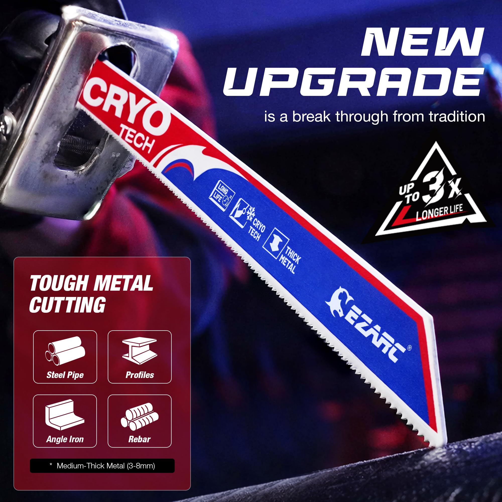 Metal Cutting - Cryo Tech Sabre Bi-Metal, 6/9 in, 14 TPI Reciprocating Saw Blade