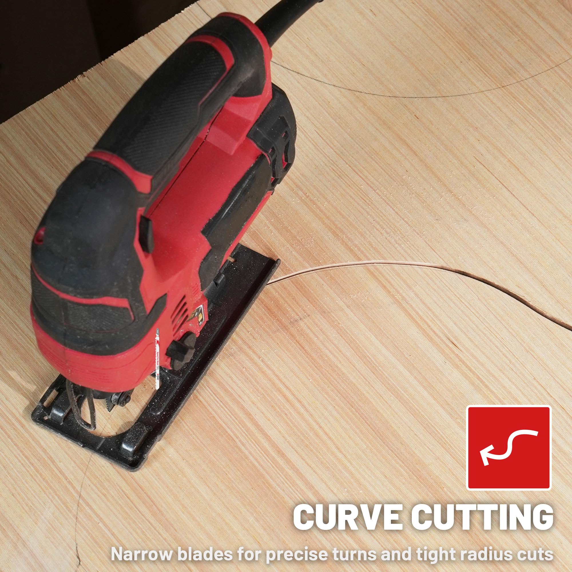 Wood Cutting – Clean/Fast/Curve Cuts, 36-Piece T-Shank Jigsaw Blade Set with Storage Case