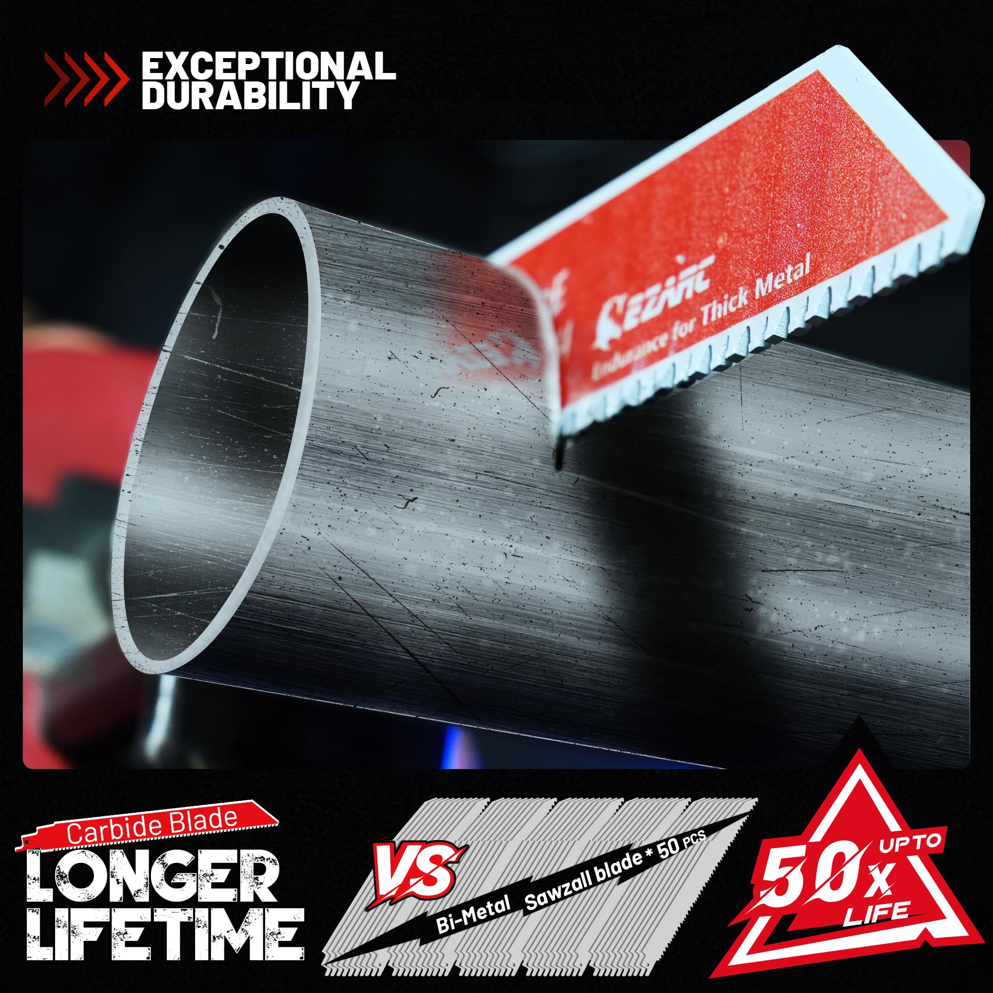 Carbide Reciprocating Saw Blades Set for Multi-Material Cutting - EZARC Tools