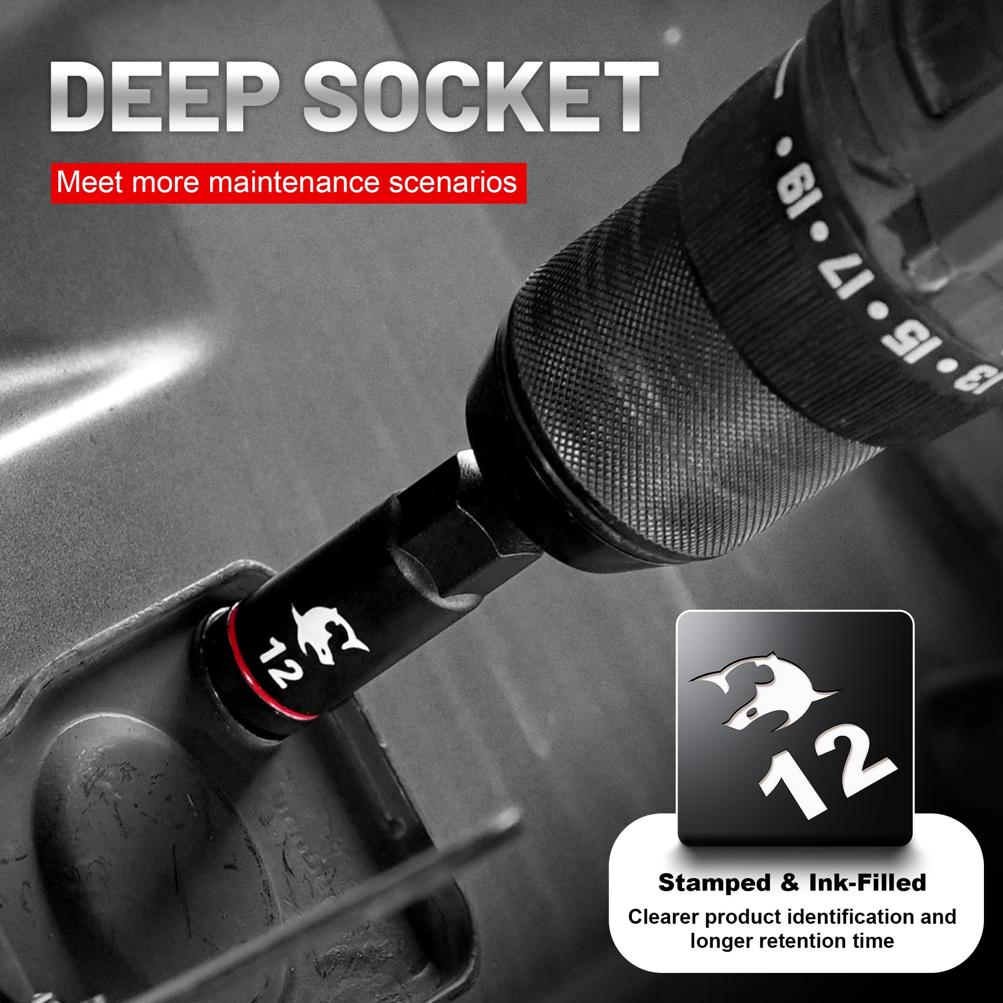 55PCS Magnetic Impact Nut Driver Set with Socket Adapters, Wing Nut Setter, S2 Bits & Extension – Fits Impact Drills/Wrenches