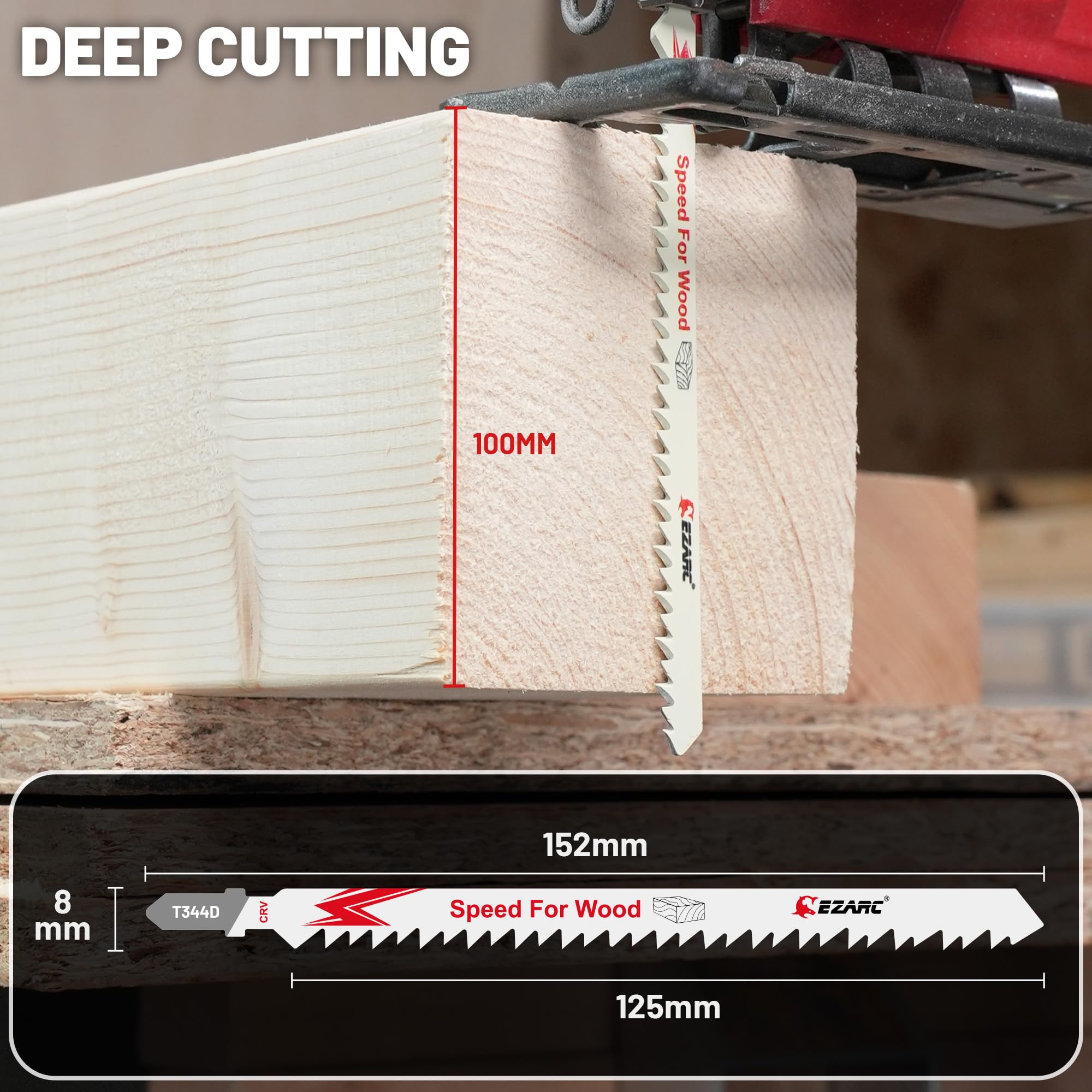 Wood Cutting – Clean/Fast/Curve Cuts, 36-Piece T-Shank Jigsaw Blade Set with Storage Case