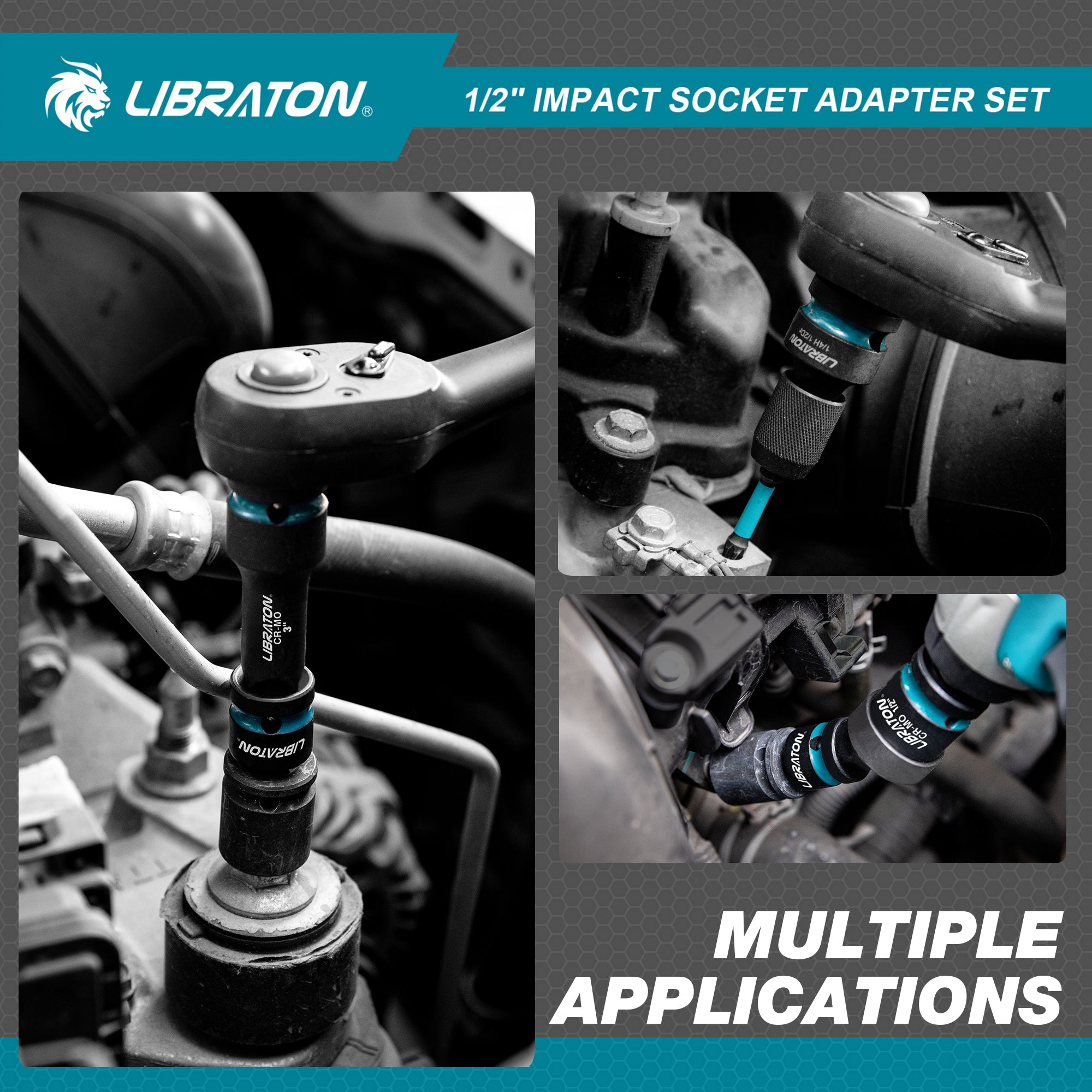 LIBRATON 7PCS Impact Socket Adapter Set