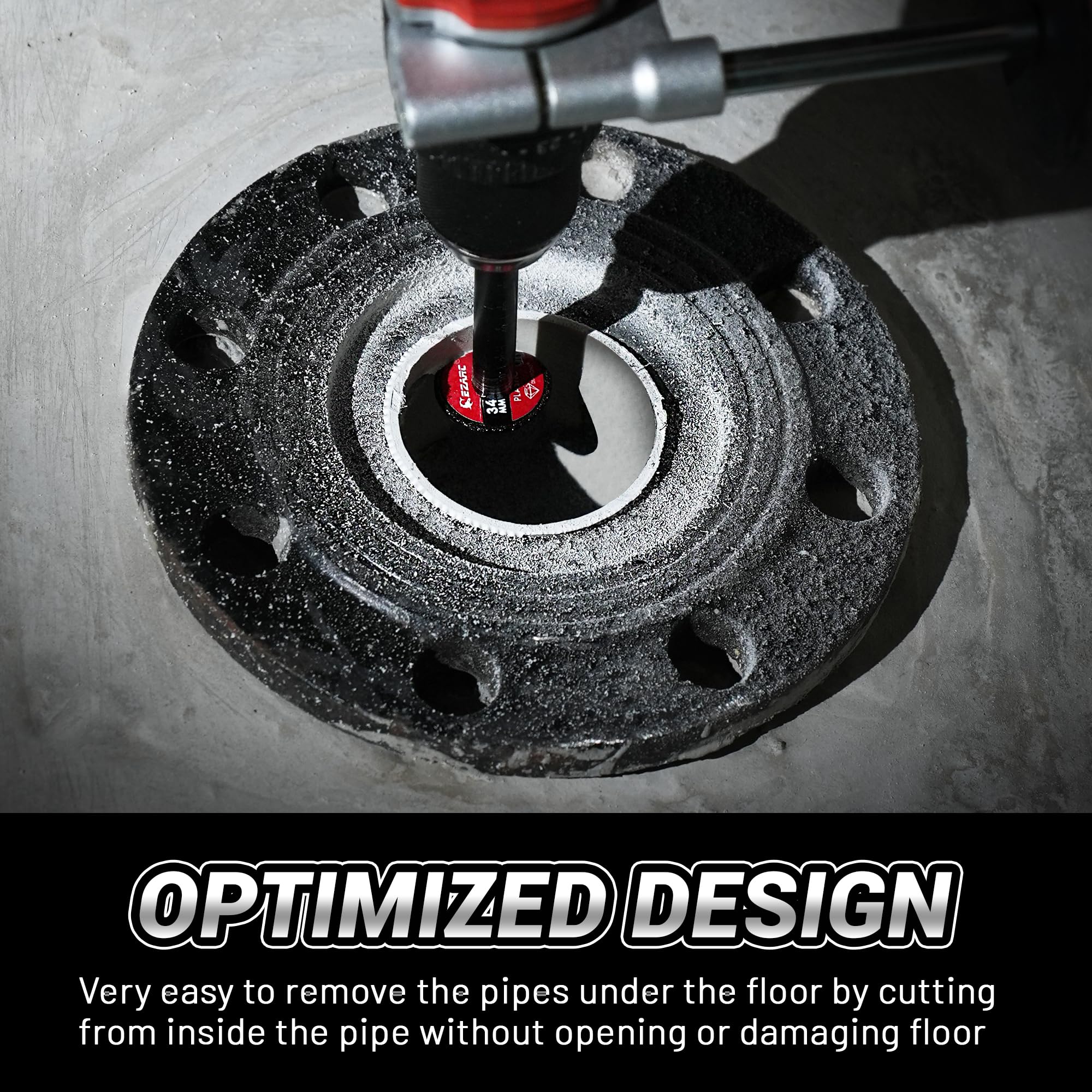 EZARC Inside Pipe Cutter for PVC Pipe, Pipe Cutter with Replaceable Diamond Grit Blades, 2-1/2" Cutting Depth 1/4" Hex Shank, 1.32" Diameter Plumbing Tools for PVC, PPR & Plumbing Pipes, 2 Pack