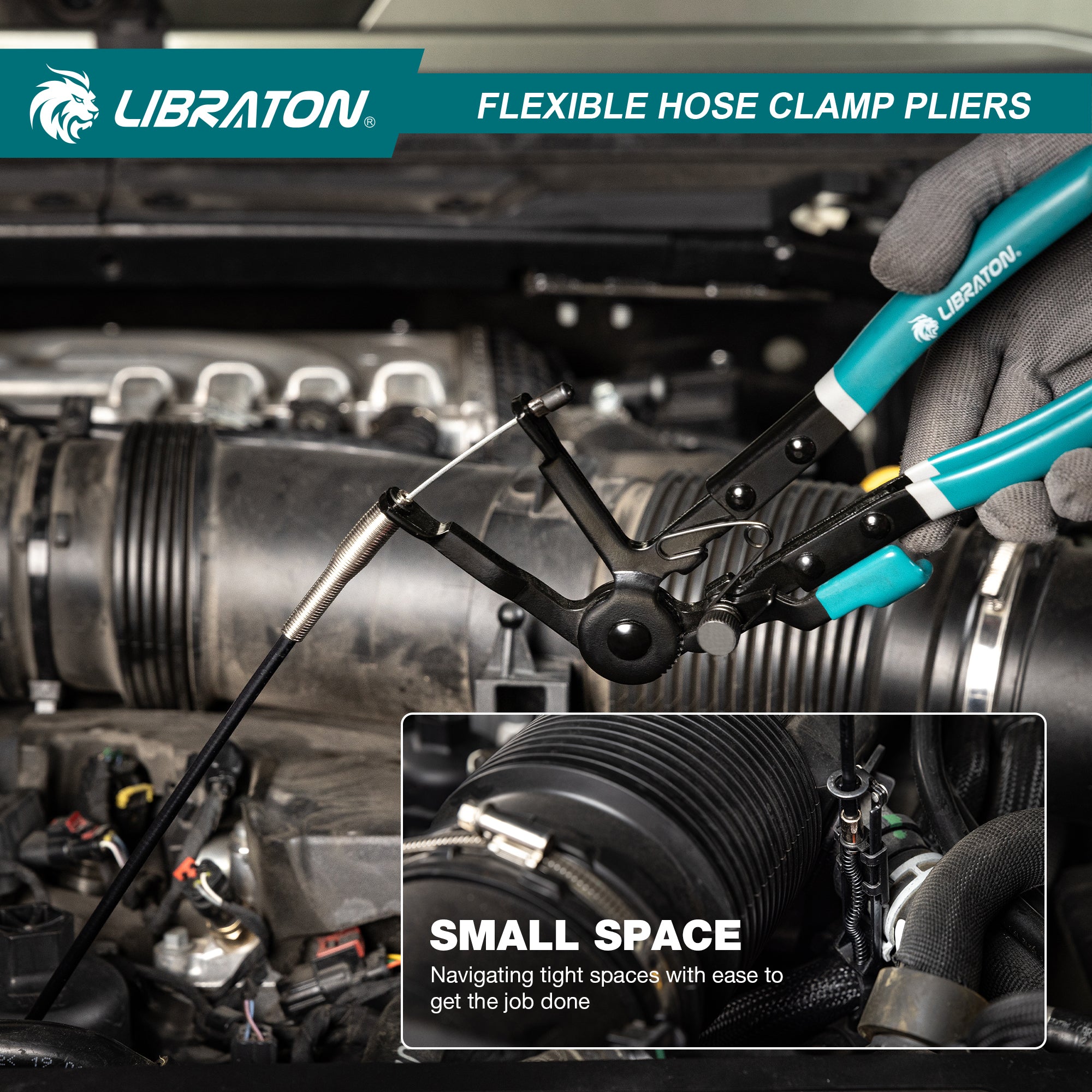 LIBRATON Flexible Hose Clamp Pliers, 27.5" Radiator Hose Clamp Pliers