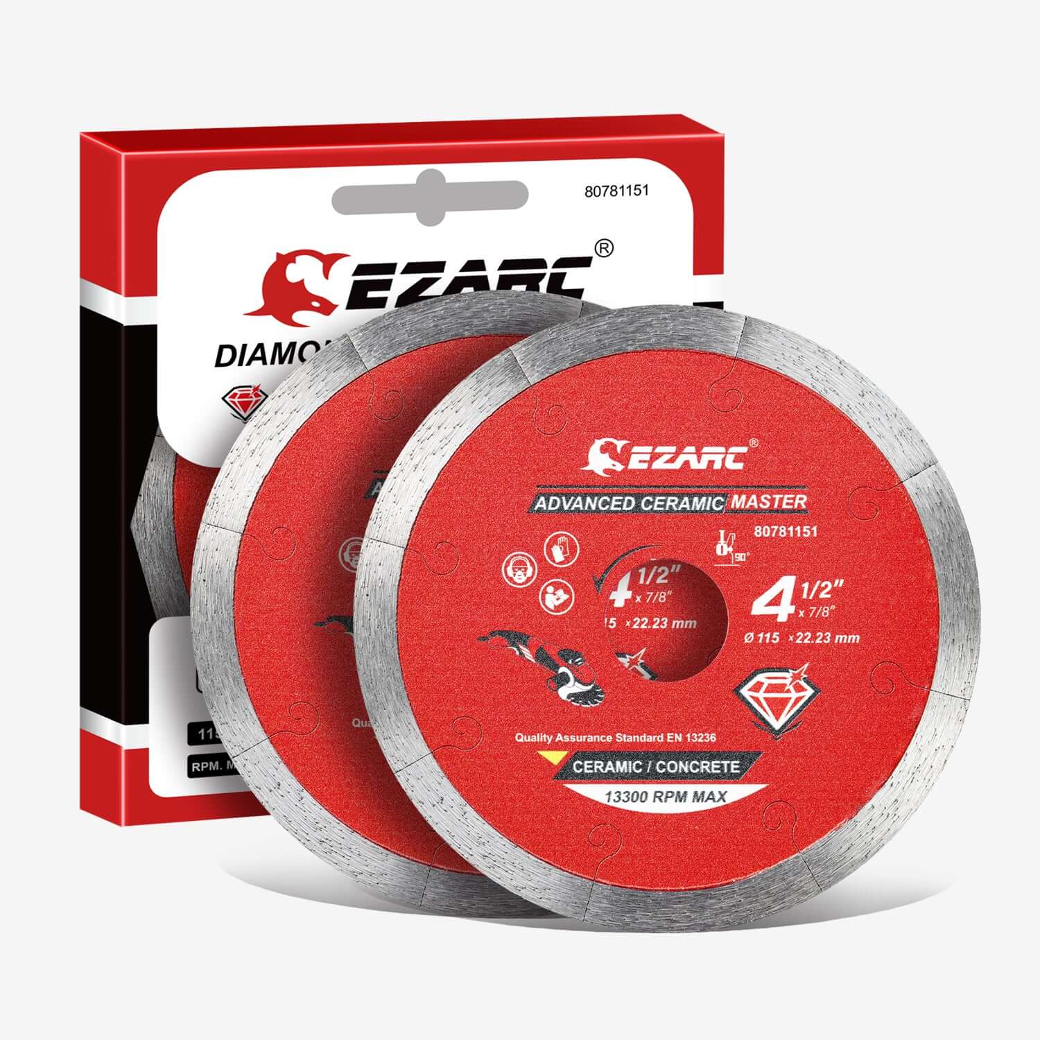 4-1/2 inch Advanced Ceramic Diamond Blade for Extra Clean Cutting Marble,Brick,Ceramic and Tile