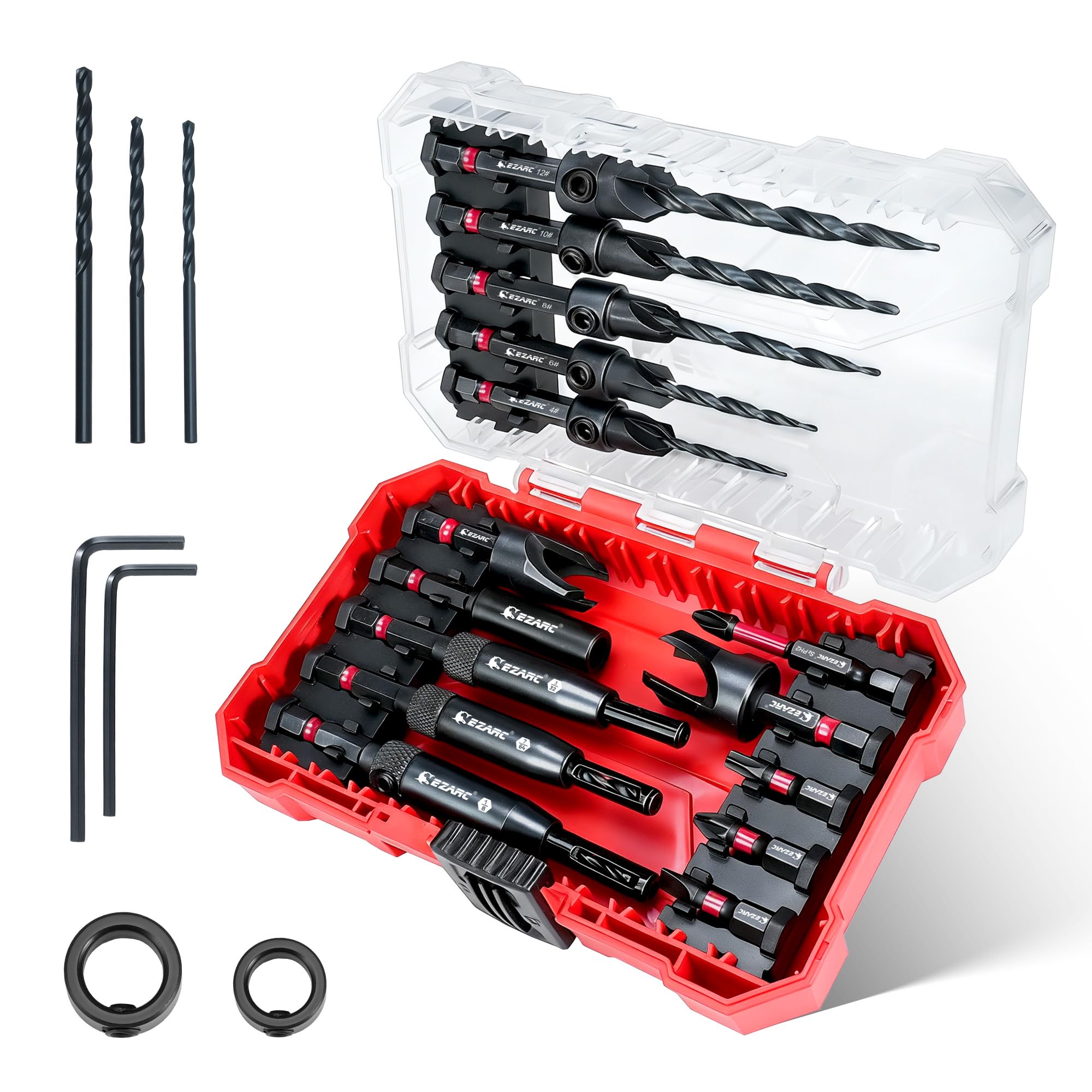 EZARC Countersink Drill Bit Set, 22PCS Counter Sink Drill Bit for