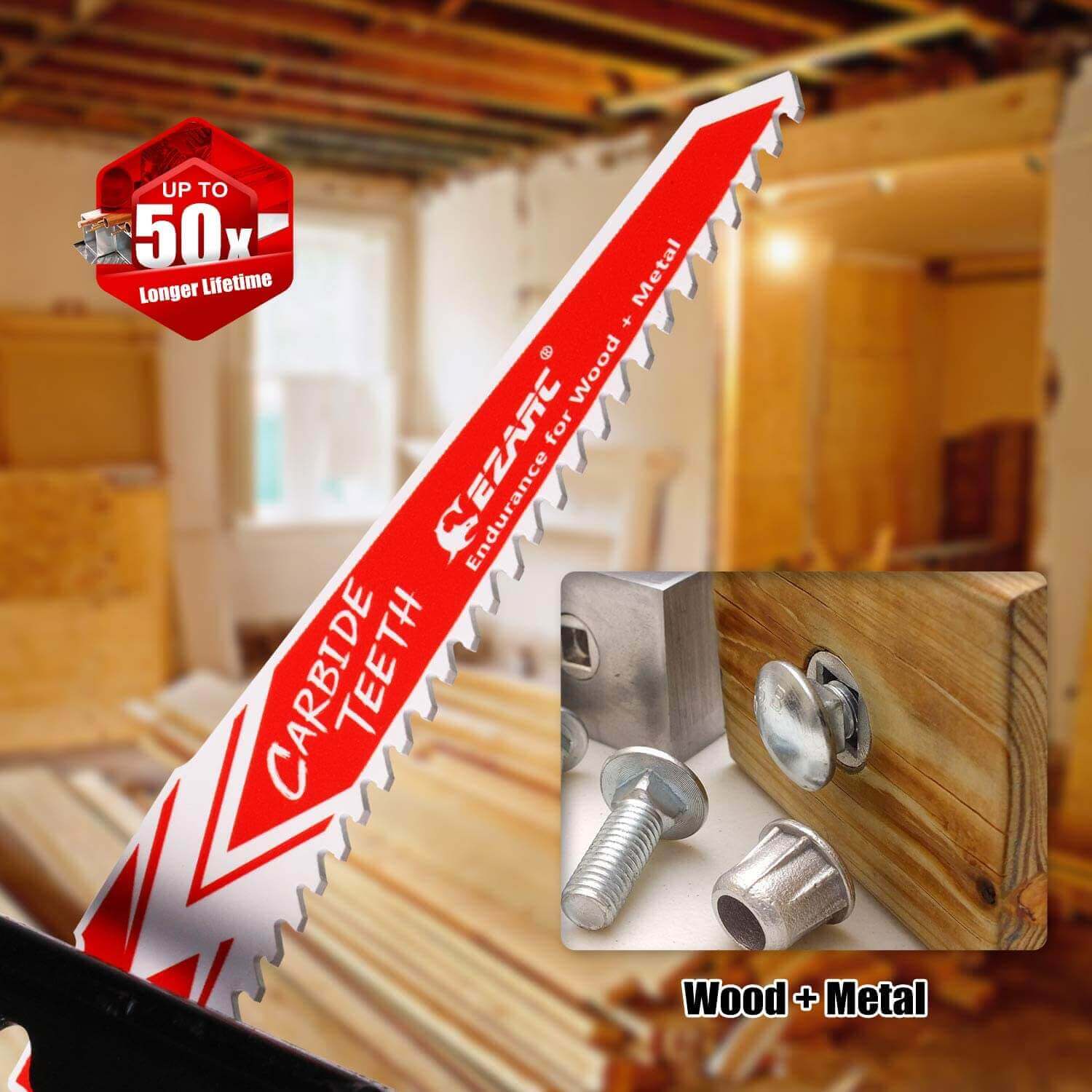 6tpi,6/9 in. Carbide Reciprocating Saw Blade For Hard Wood/Metal Demolition
