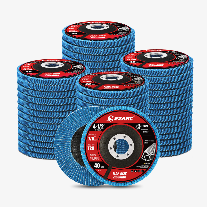 4-1/2 In. T29 Flap Sanding Discs For Stainless Steel, Sheet Metal,40/60/80/120 Grits