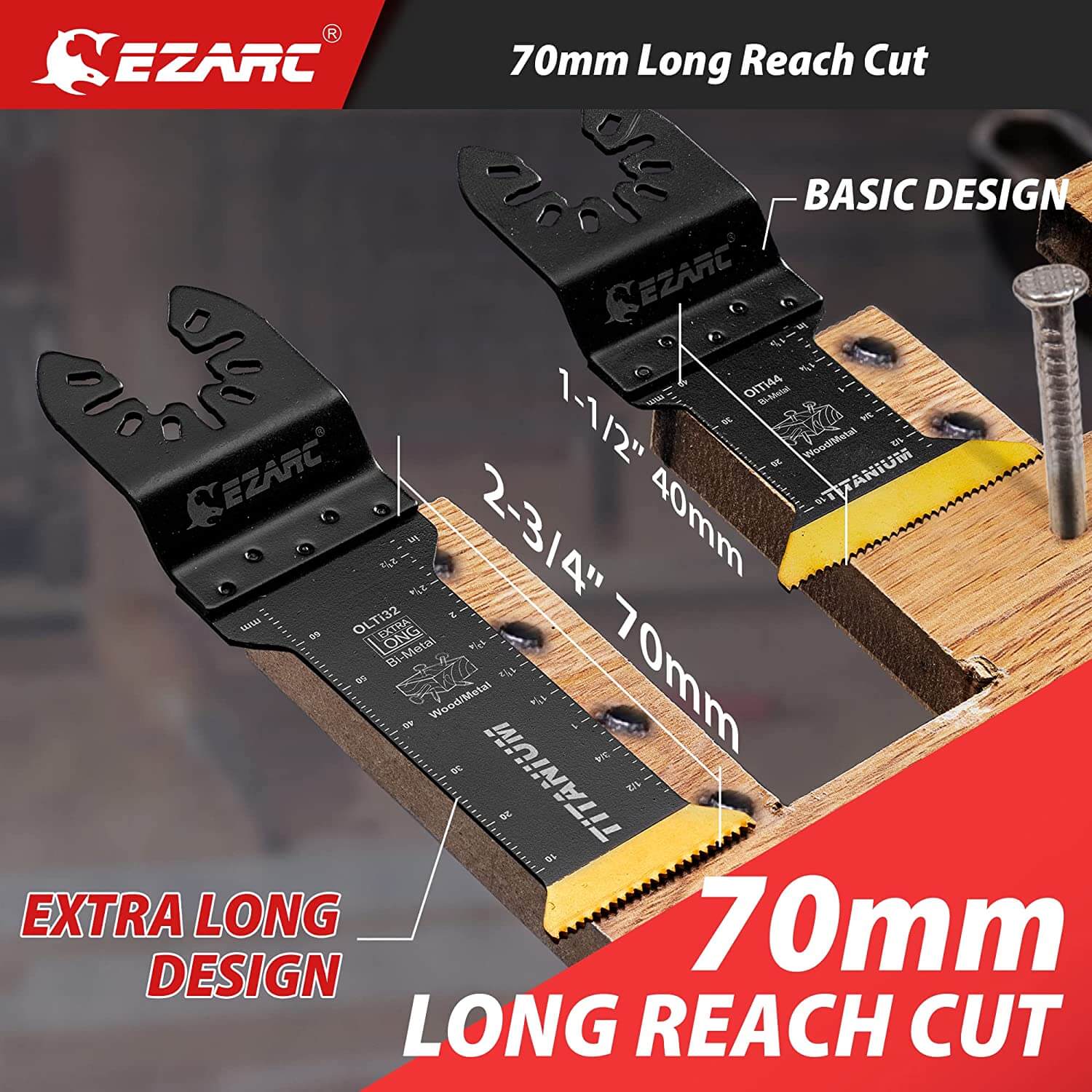Titanium Oscillating Saw Blades Set For Multi Purpose,4PCS - EZARC Tools